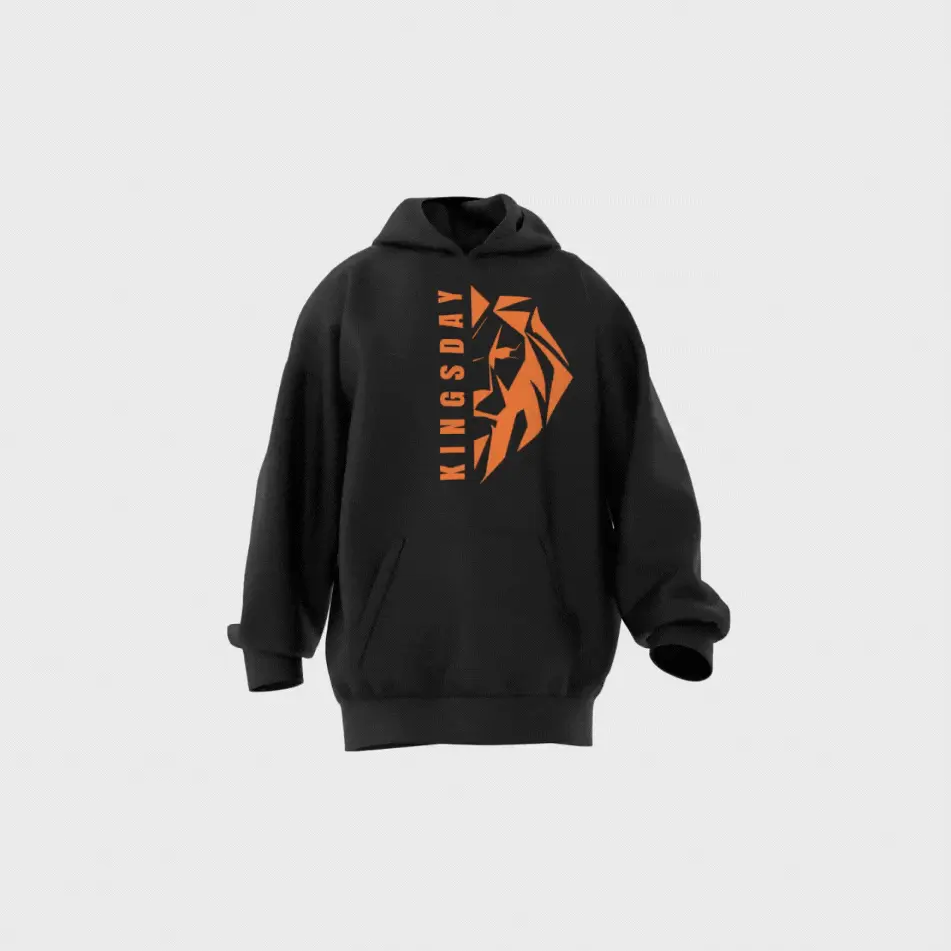 Kingsday Lion - Hoodie - Gif hoodie koningsdag zwart liontekst webp - Kingsday Lion - Hoodie