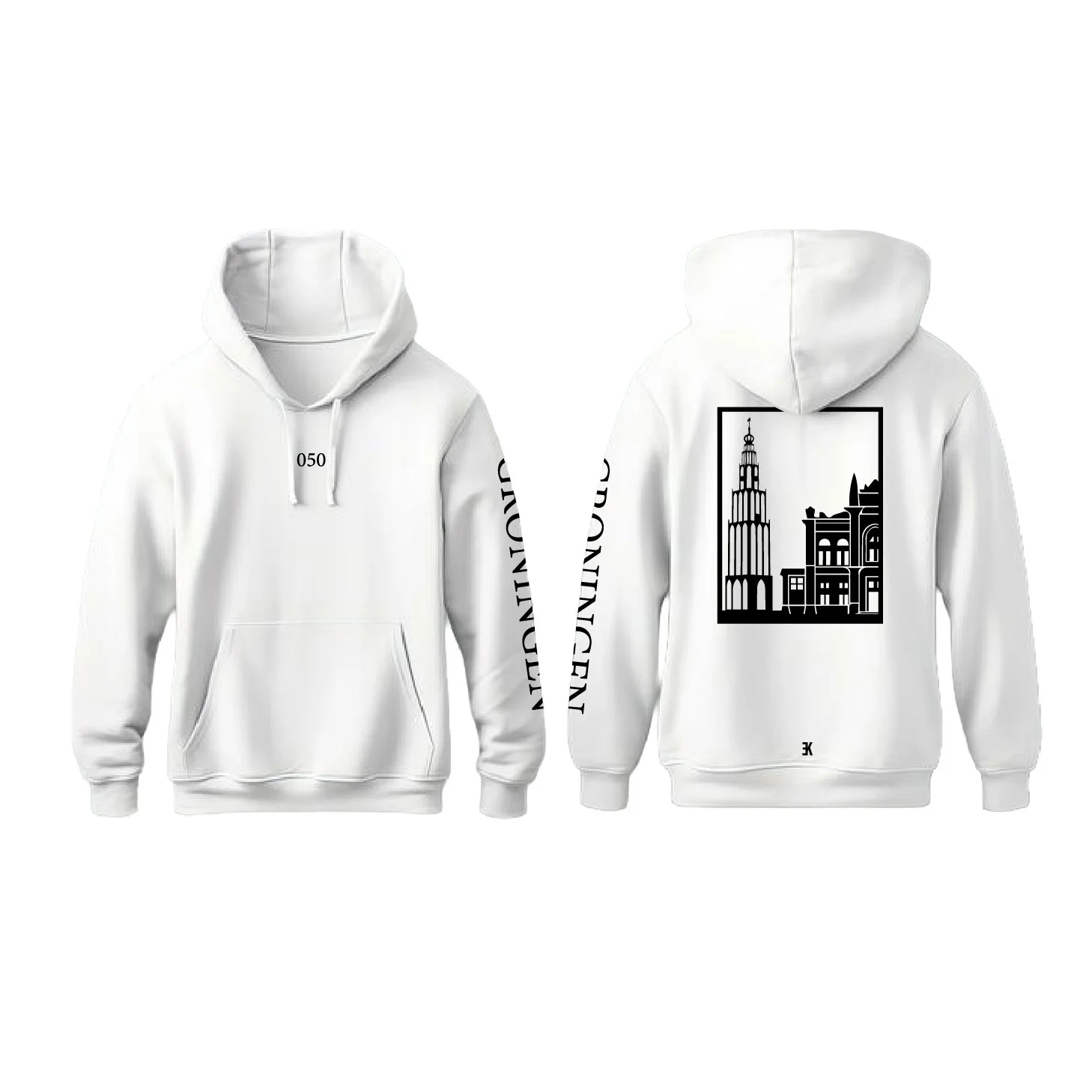 Groningen Stad Hoodie - Groningen hoodie wit vlak web - Groningen Stad Hoodie O17269