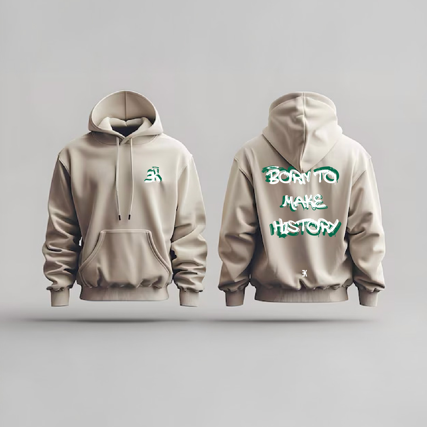 BORN TO MAKE HISTORY - Hoodie - Hoodie beige mockup btmh - BORN TO MAKE HISTORY Hoodie