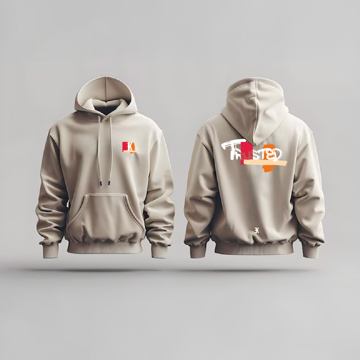 TRUSTED - Hoodie - Hoodie beige mockup trusted - TRUSTED - Hoodie