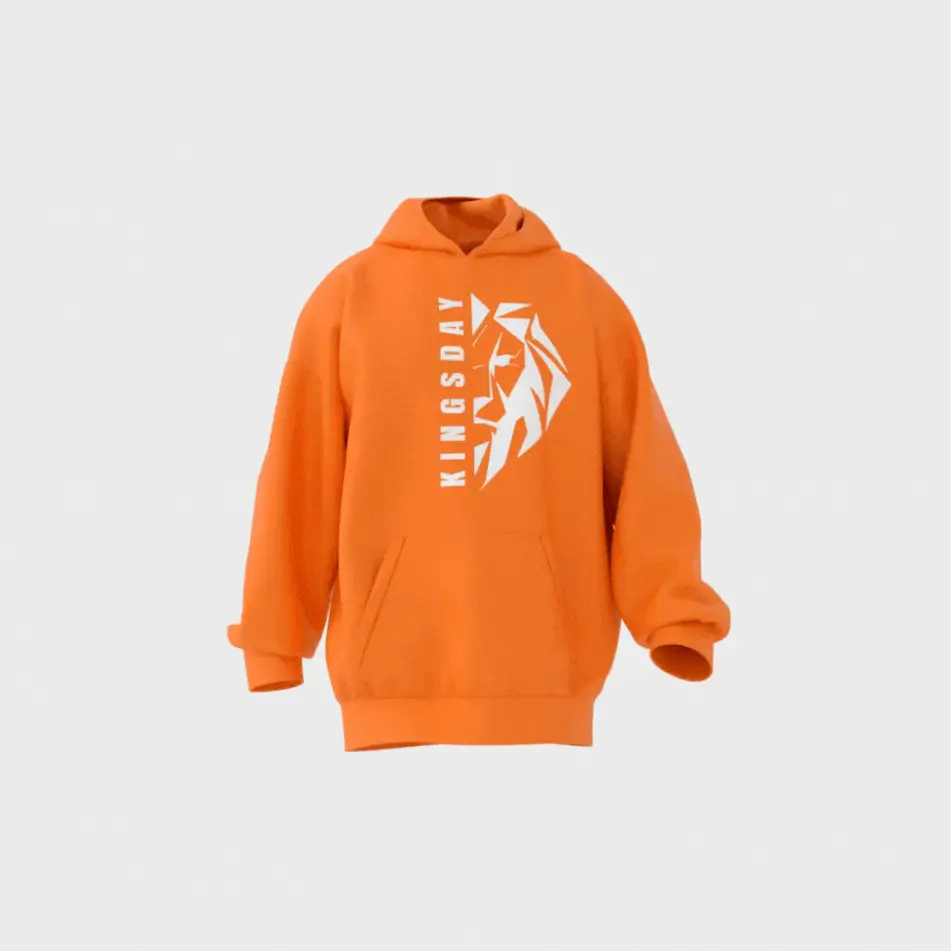 Kingsday Lion - Hoodie - Hoodie liontext oranje webp - Kingsday Lion - Hoodie
