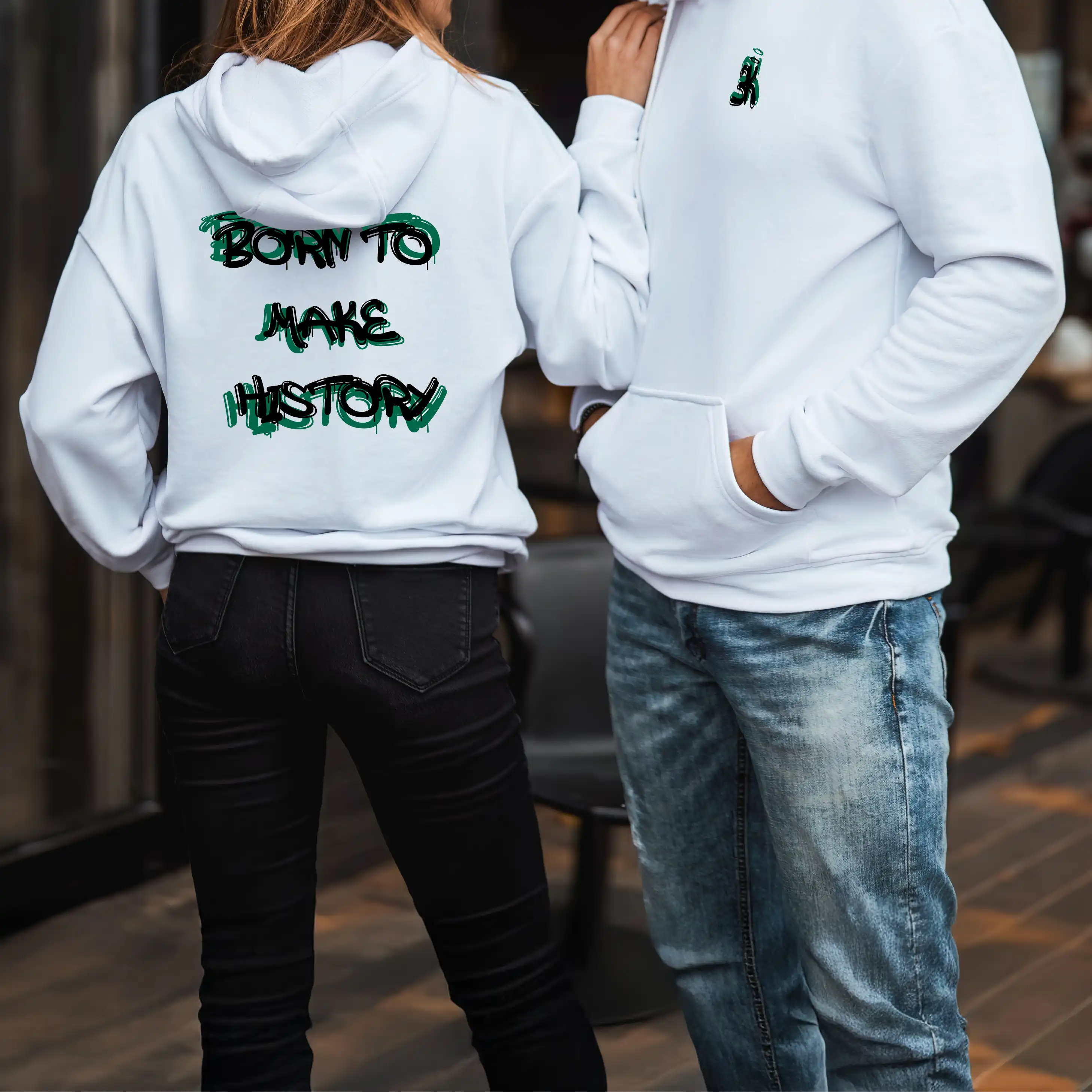 BORN TO MAKE HISTORY - Hoodie - Hoodie wit model btmh 1 - BORN TO MAKE HISTORY Hoodie O32326