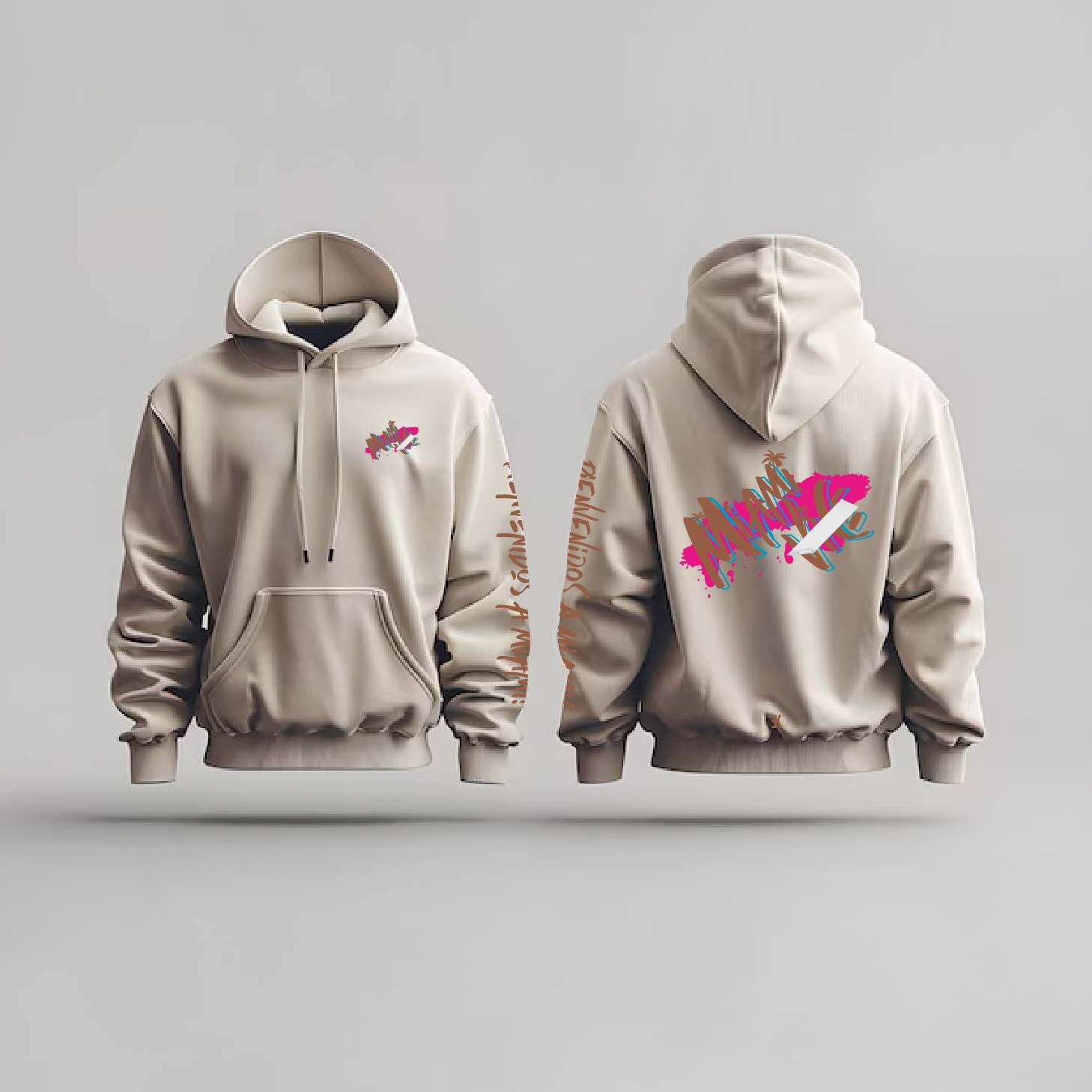 Miami Hoodie - Miami hoodie beige - Miami Hoodie