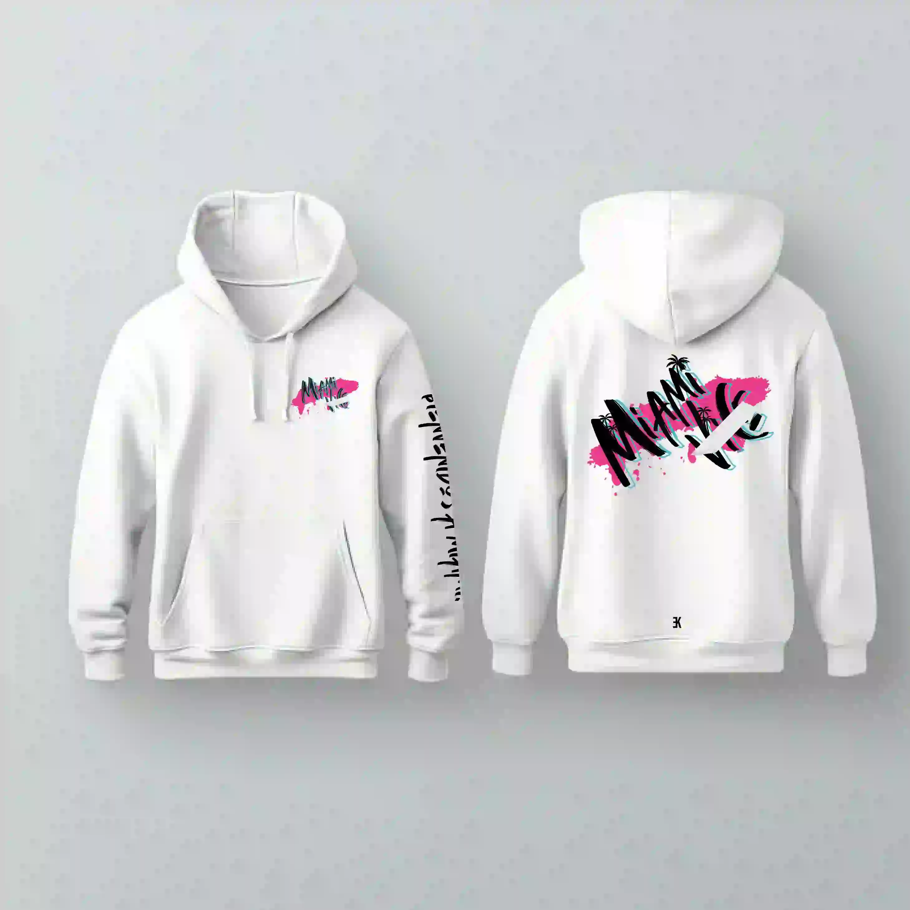 Miami Hoodie - Miami hoodie hooded sweater wit - Miami Hoodie