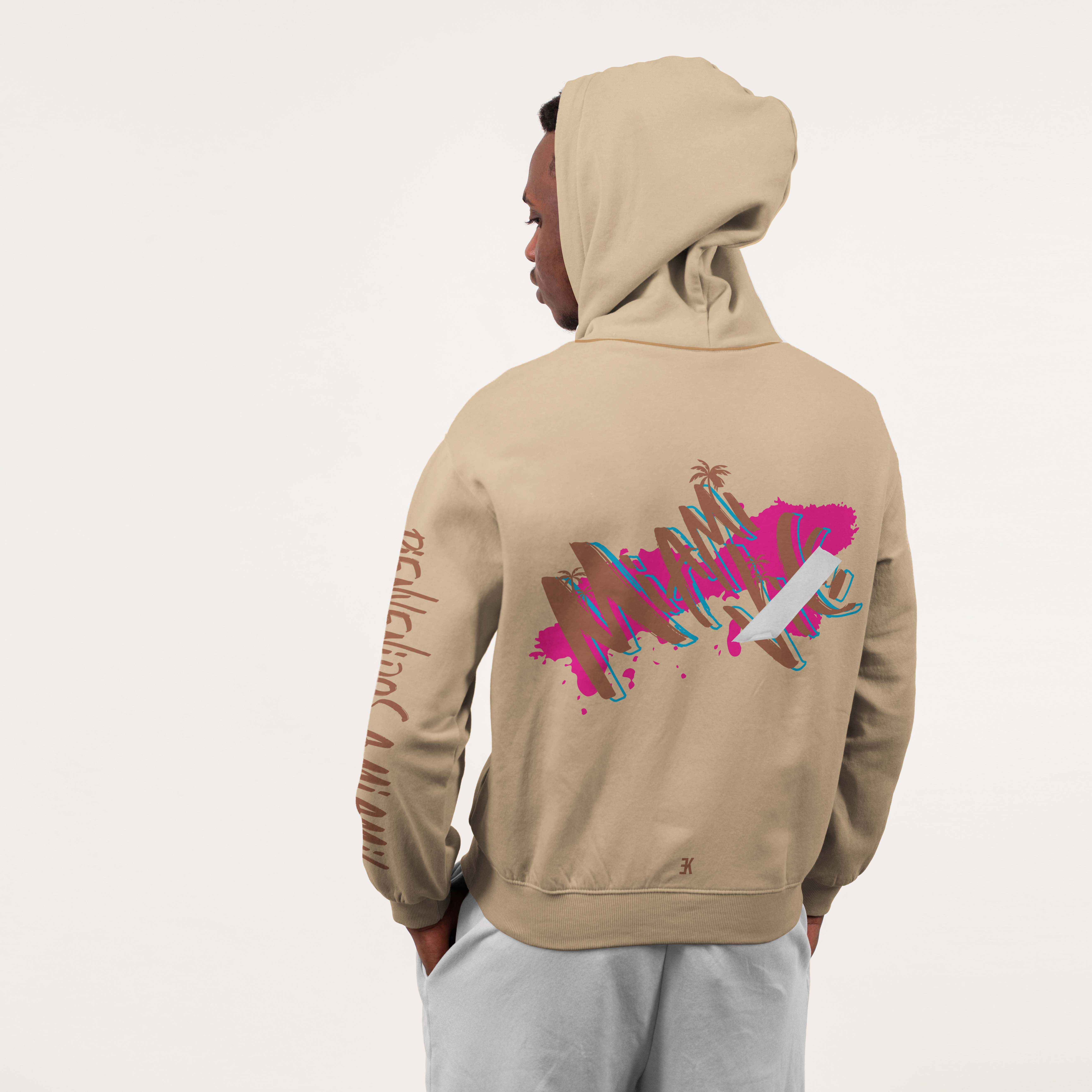 Miami Hoodie - Miami hoodie model beige - Miami Hoodie