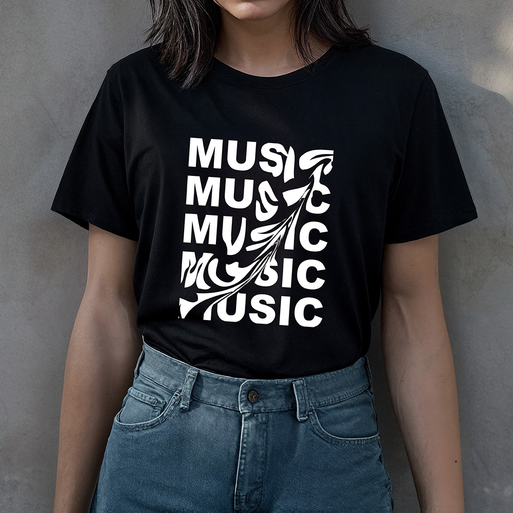 MUSIC - Music tekst shirt zwart 1 - MUSIC