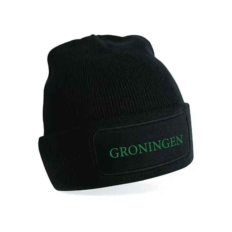 Groningen Muts - Muts groningen tekst groen 2 - EK29489