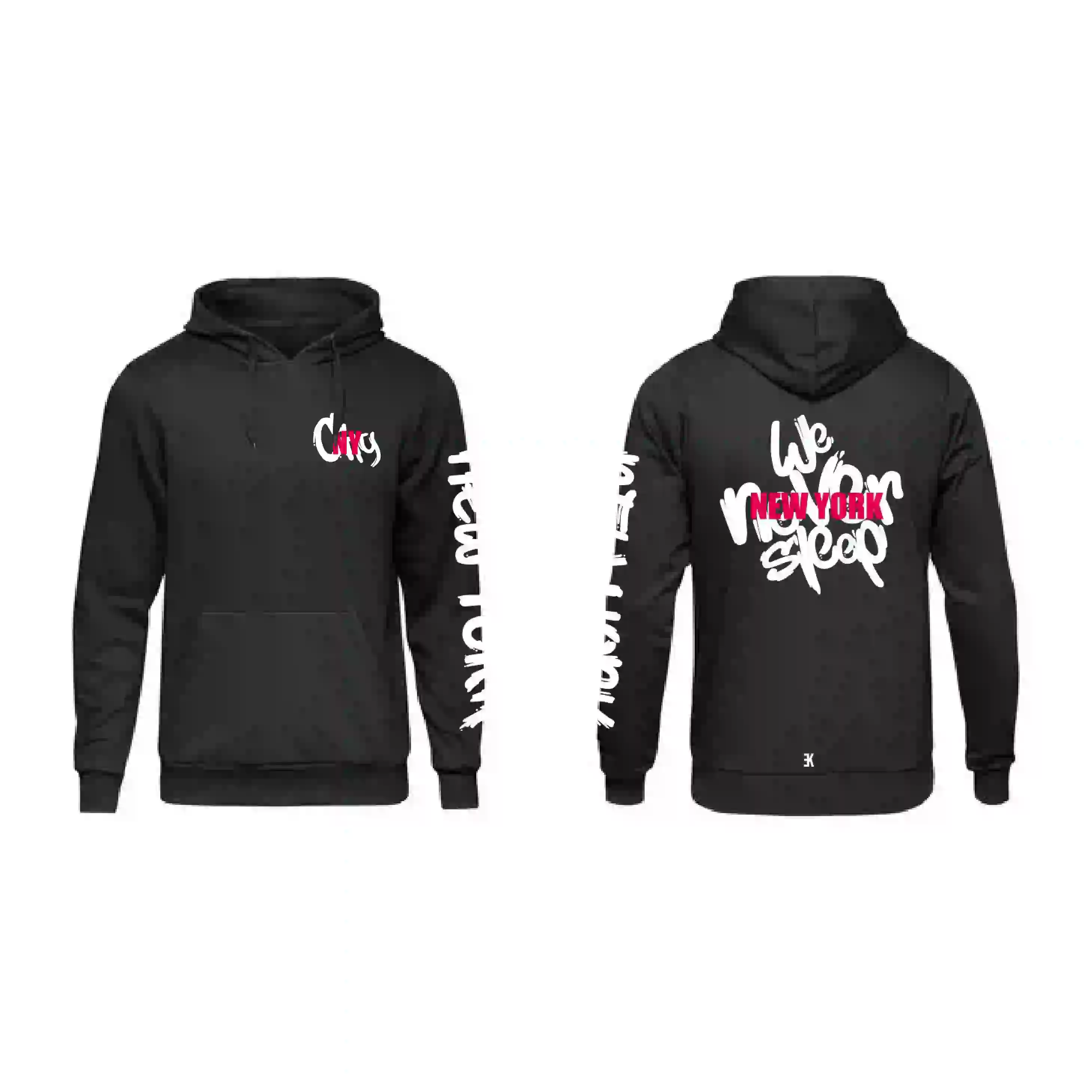 New York Hoodie - Newyork hoodie hooded sweater zwart 1 - New York Hoodie