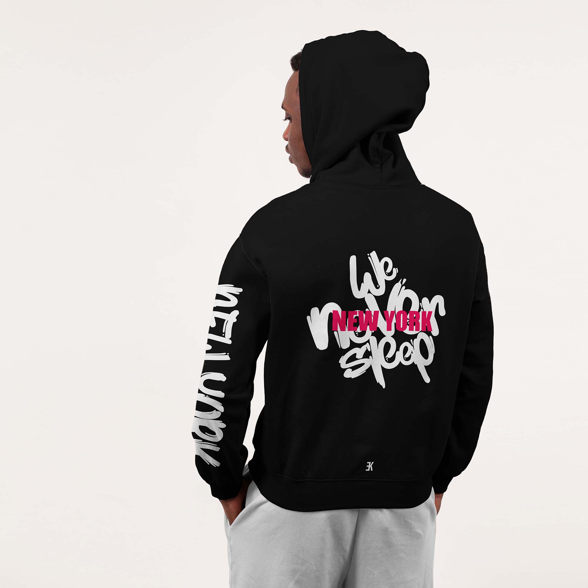 New York Hoodie - Newyork hoodie model zwart 2 - New York Hoodie