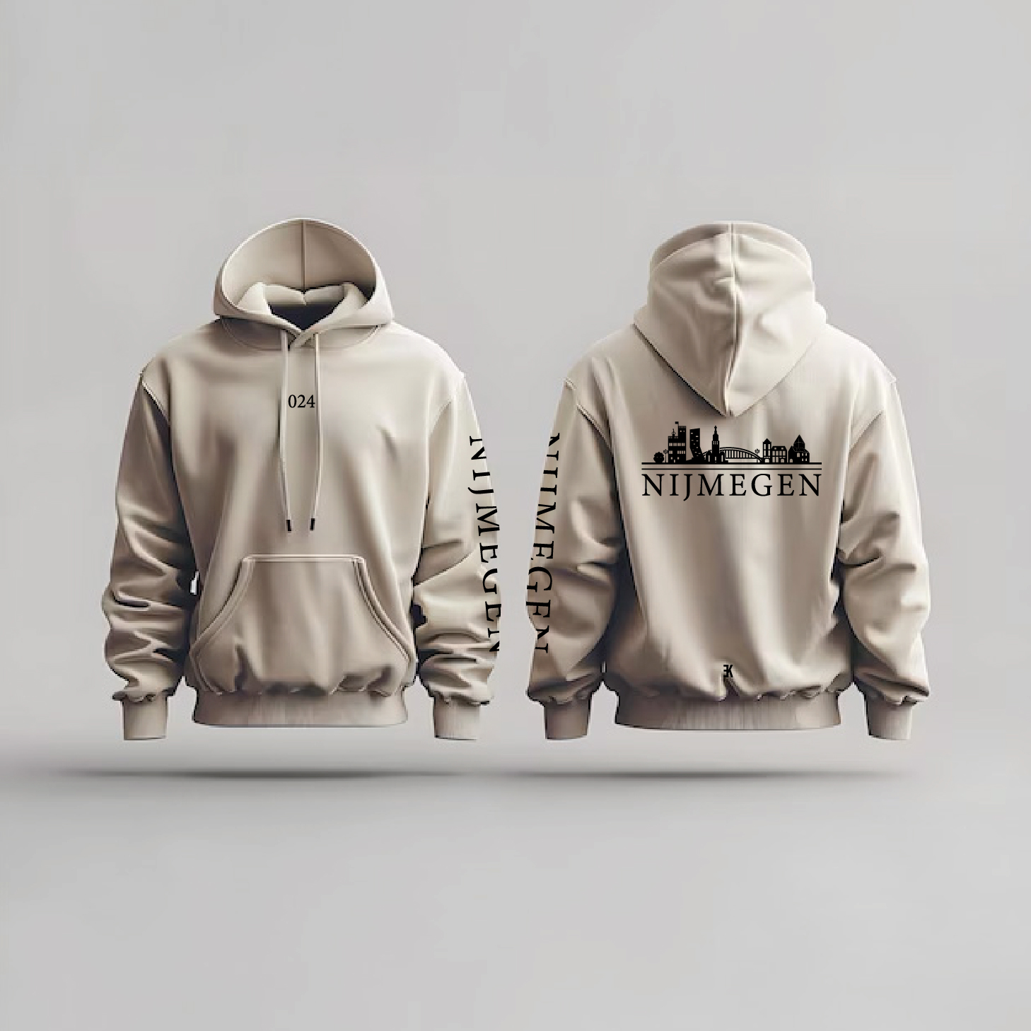 Skyline Nijmegen Hoodie - Nijmegen hoodie beige skyline - Skyline Nijmegen Hoodie 