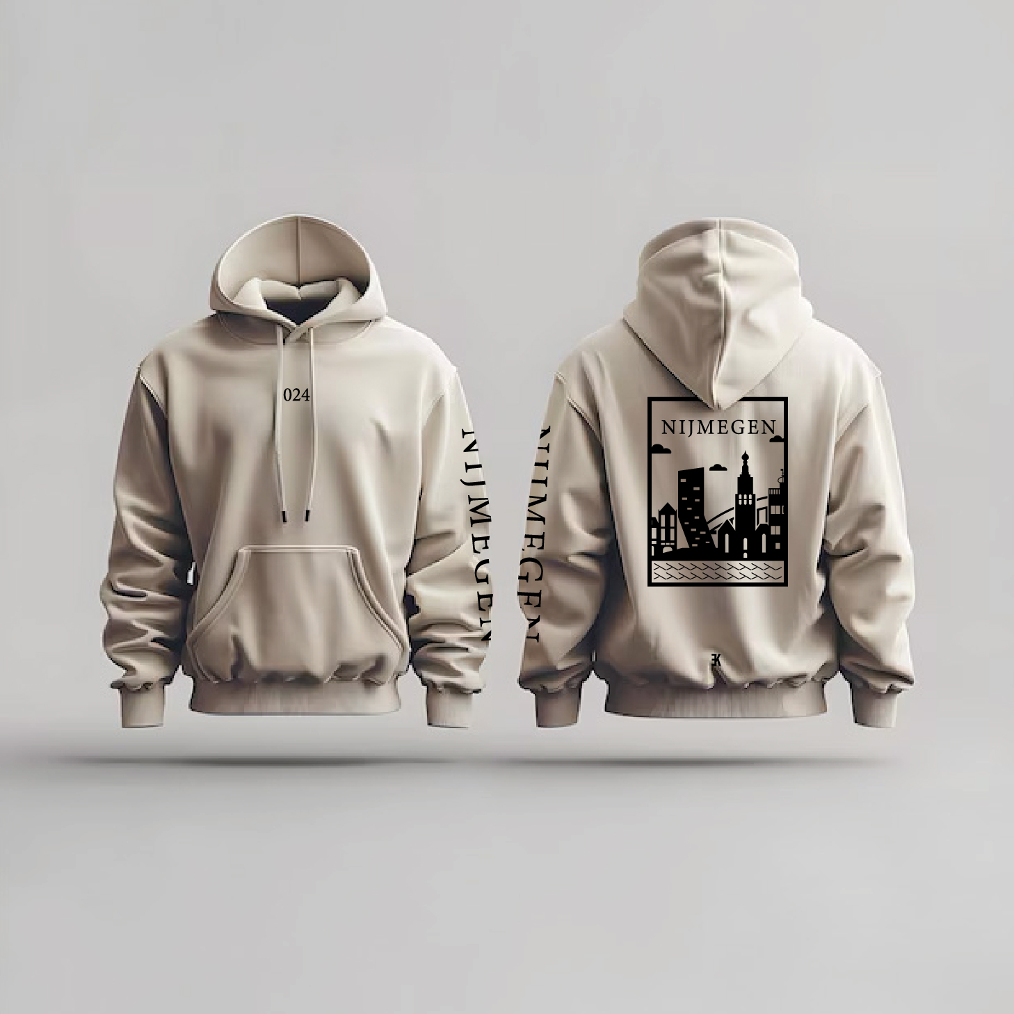 Nijmegen Hoodie - Nijmegen hoodie beige vlak 2 - Nijmegen Hoodie (beige)
