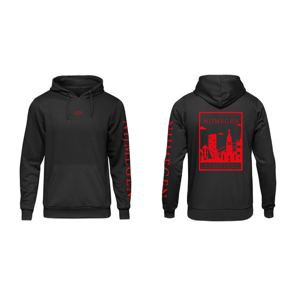 Nijmegen Hoodie - Nijmegen hoodie zwart vlak rood 2 - Nijmegen Hoodie (beige)