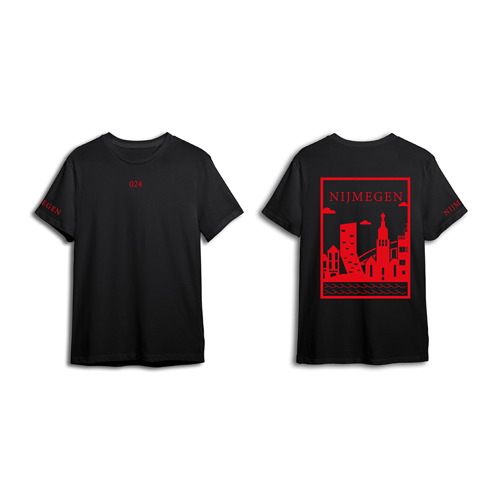 Nijmegen Shirt - Nijmegen shirt zwart vlak rood - Nijmegen Shirt O33563