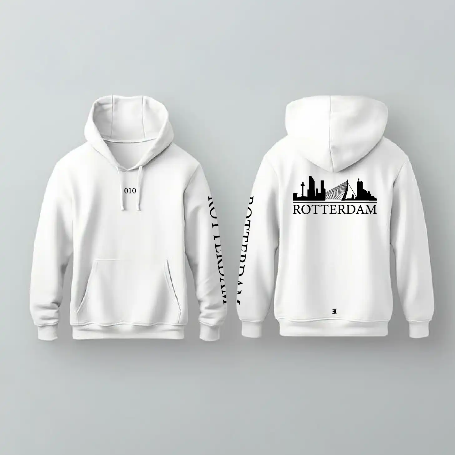 Skyline Rotterdam Hoodie - Rotterdam hoodie wit skyline - Skyline Rotterdam Hoodie 