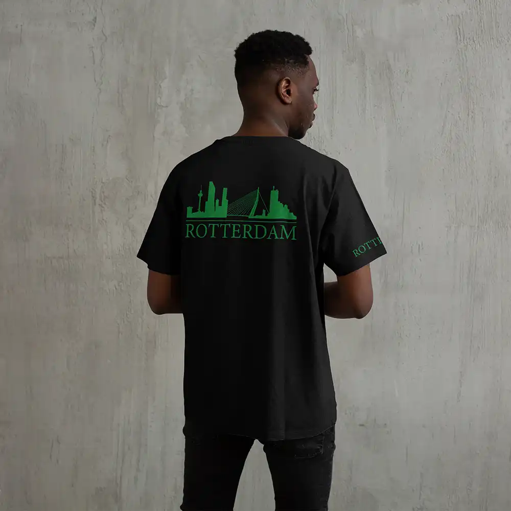 Skyline Rotterdam Shirt - Rottrdm shirt zwart skyline groen 3 - Skyline Rotterdam Shirt O21192