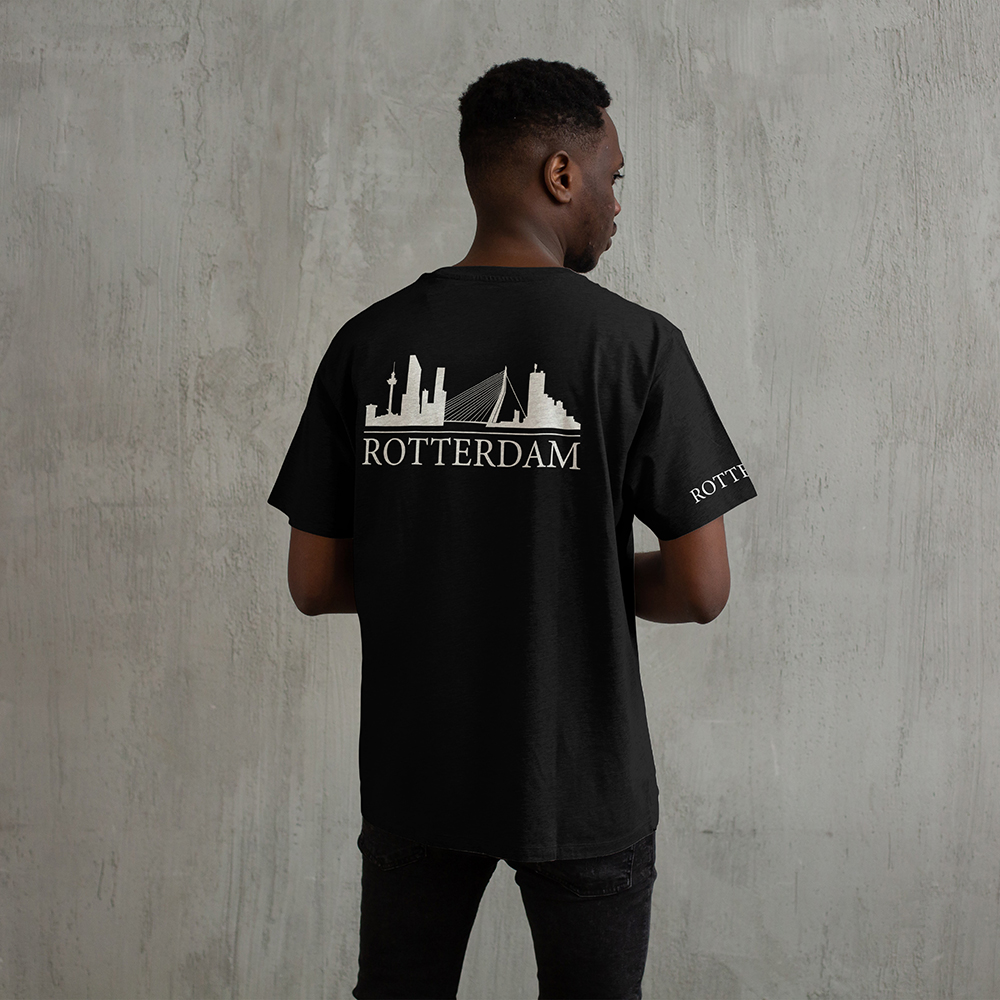 Skyline Rotterdam Shirt - Rottrdm shirt zwart skyline wit 5 - Skyline Rotterdam Shirt O24599