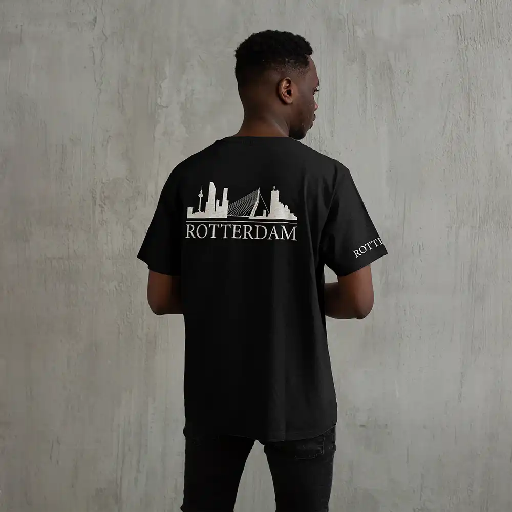Skyline Rotterdam Shirt - Rottrdm shirt zwart skyline wit 9 - Skyline Rotterdam Shirt O21192