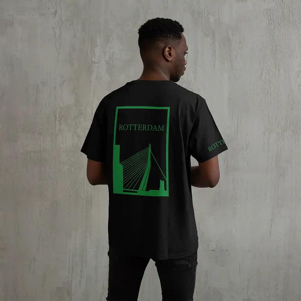 Rotterdam Shirt - Rottrdm shirt zwart vlak groen 3 - Rotterdam Shirt O21479