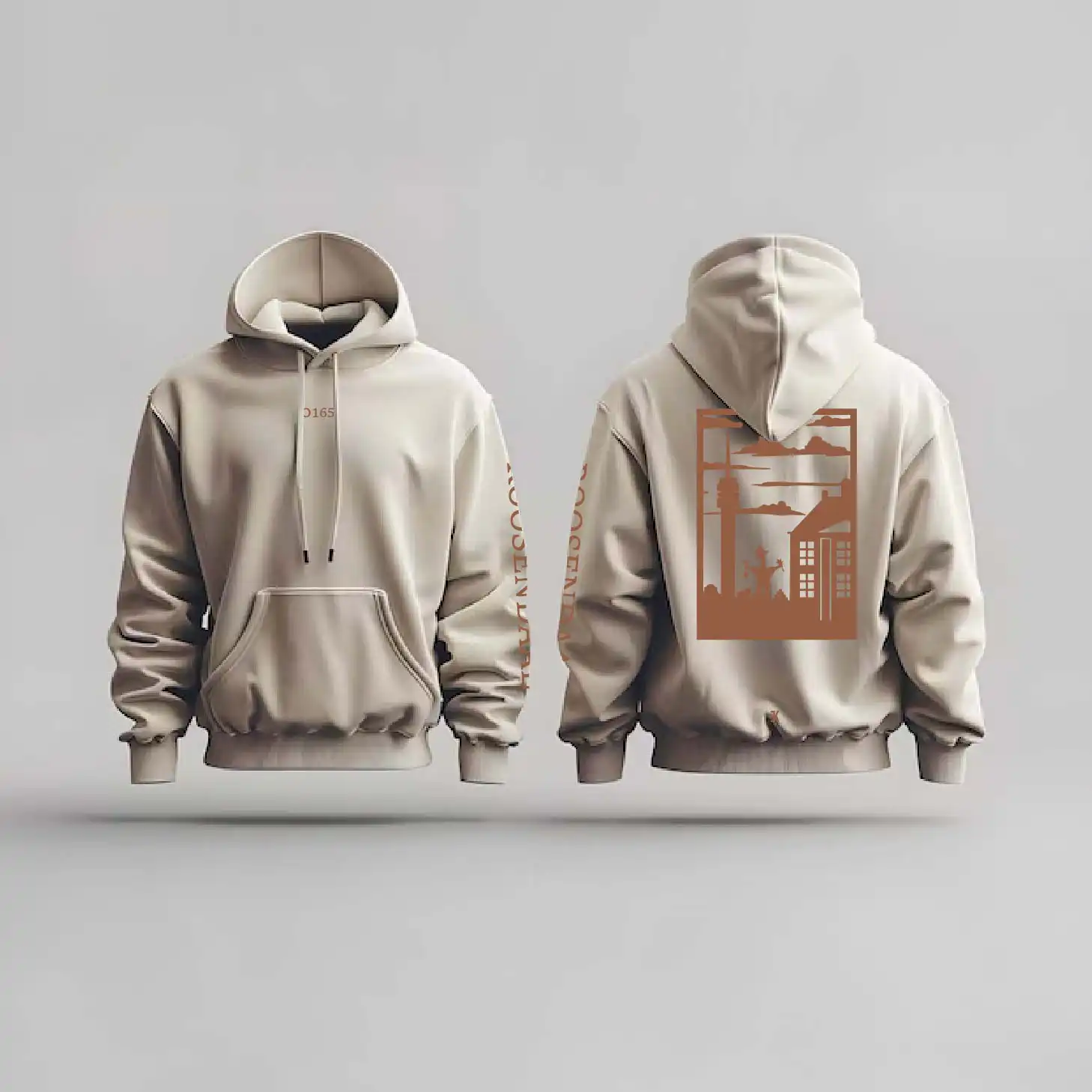 Roosendaal Hoodie Zwart - Rsd hoodie beige vlak - Roosendaal Hoodie  