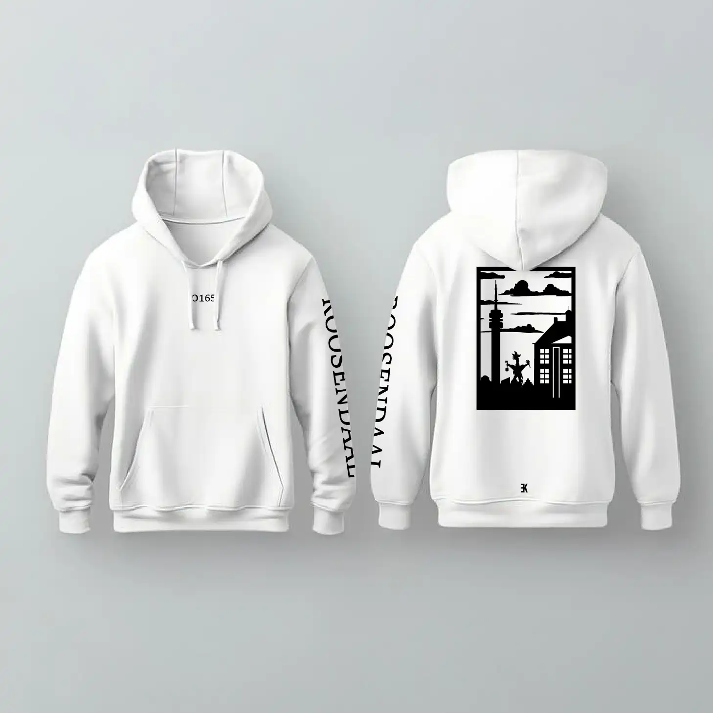 Roosendaal Hoodie Zwart - Rsd hoodie wit vlak 1 - Roosendaal Hoodie   (14673)