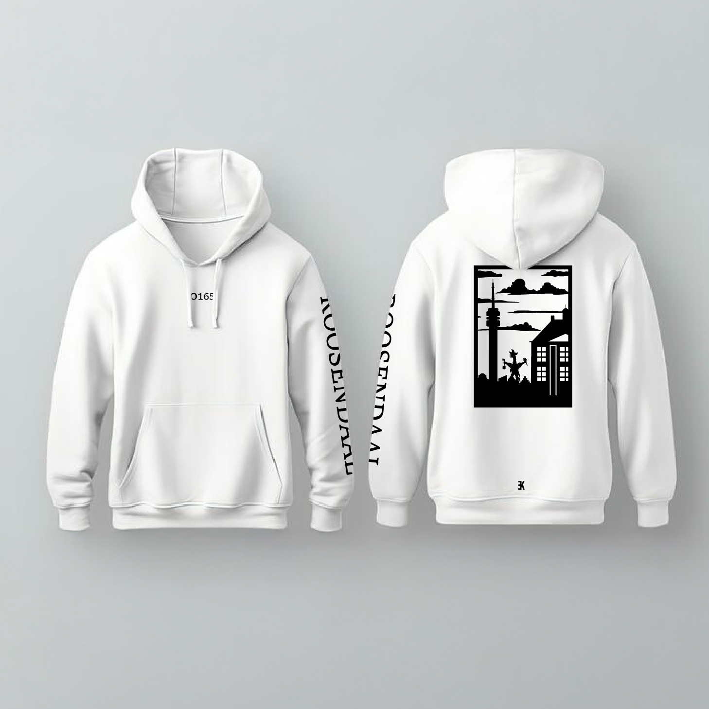 Roosendaal Hoodie Zwart - Rsd hoodie wit vlak 2 - Roosendaal Hoodie   (14871)