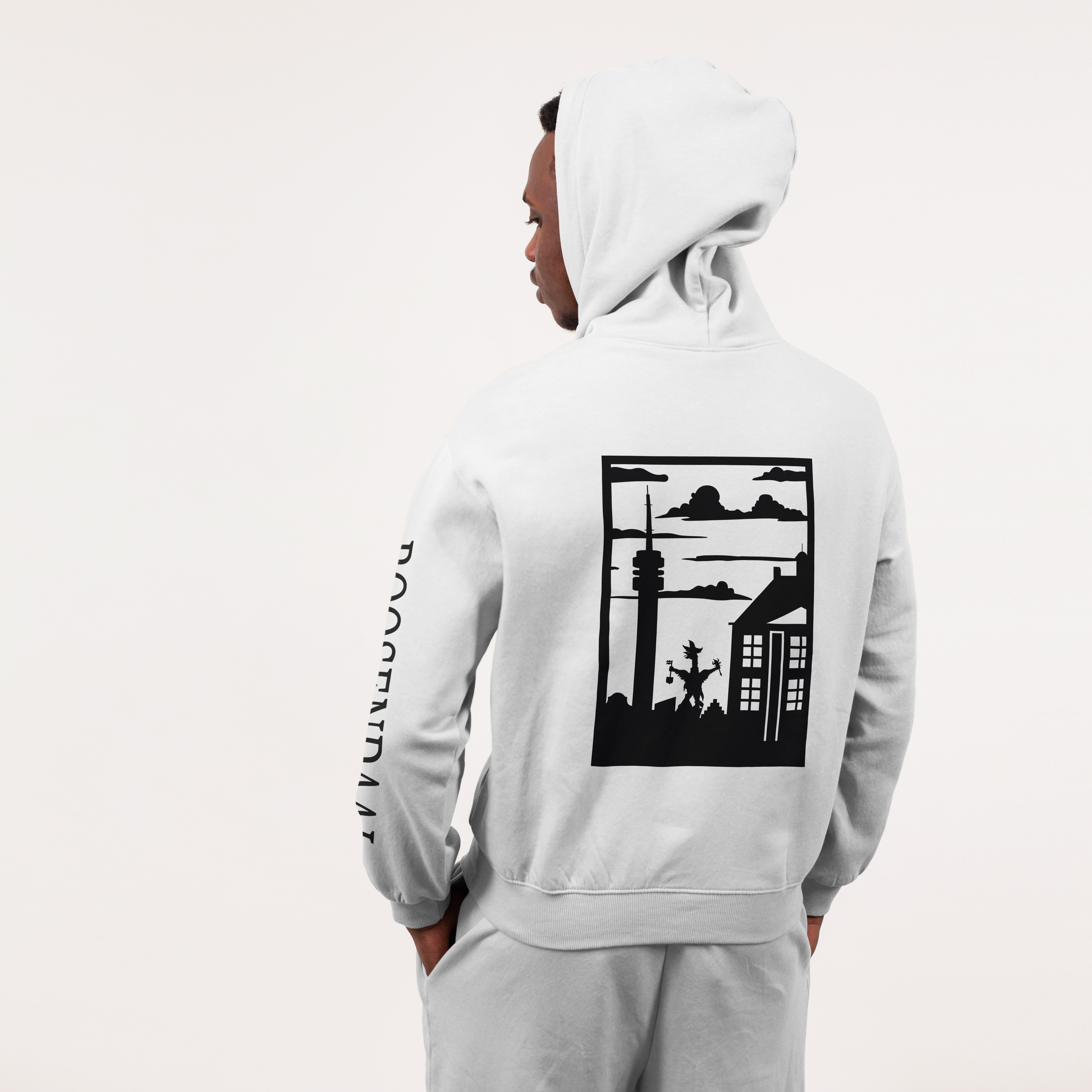 Roosendaal Hoodie Zwart - Rsd model hoodie wit vlak - Roosendaal Hoodie   (14871)