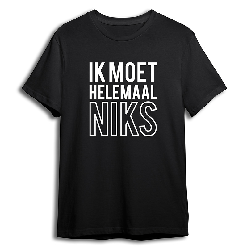 IK MOET HELEMAAL NIKS - Shirt print zwart ikmoethelemaalniks 1 - IK MOET HELEMAAL NIKS