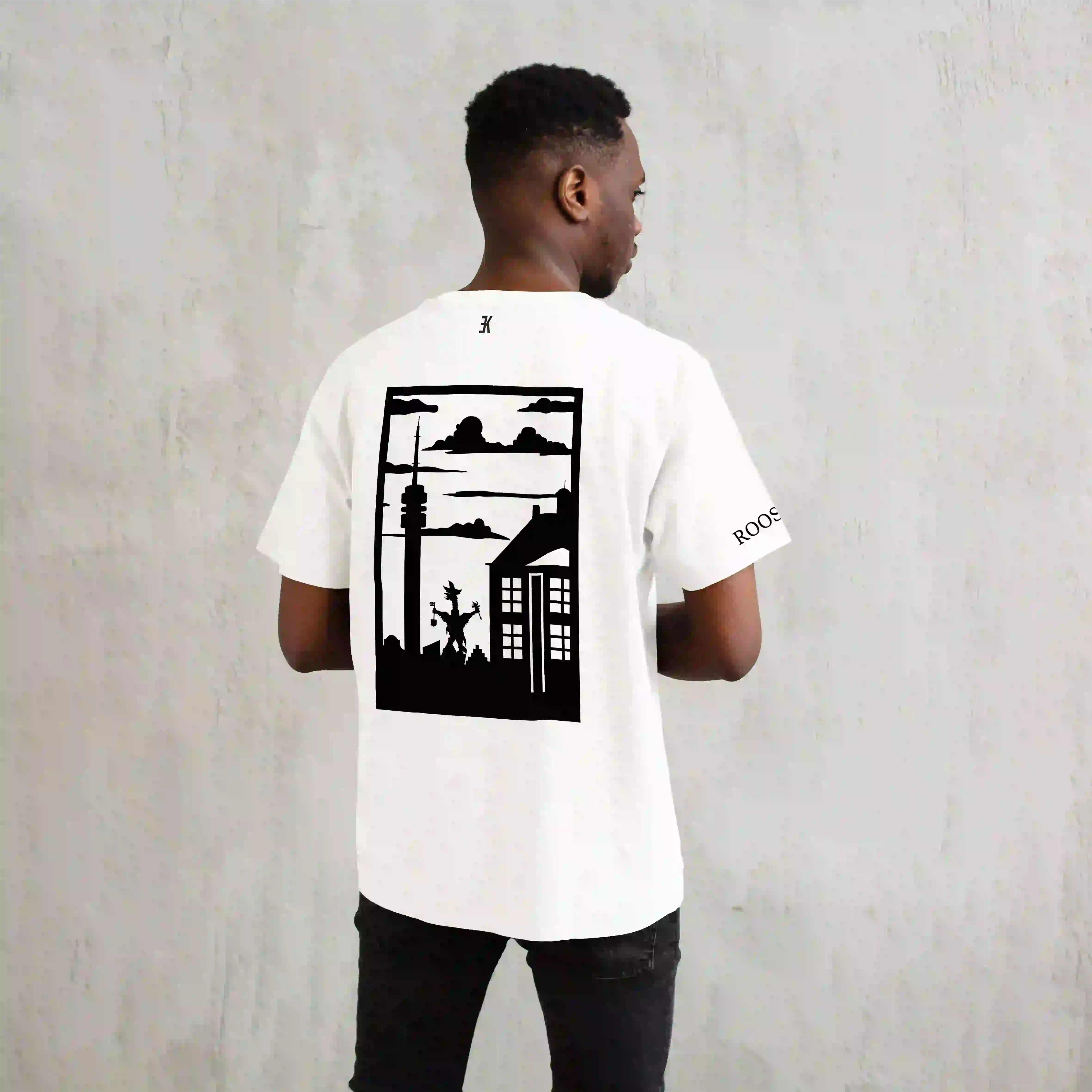 Roosendaal Shirt - Shirt wit model roosendaal zwart vak 3 - Roosendaal shirt O14934