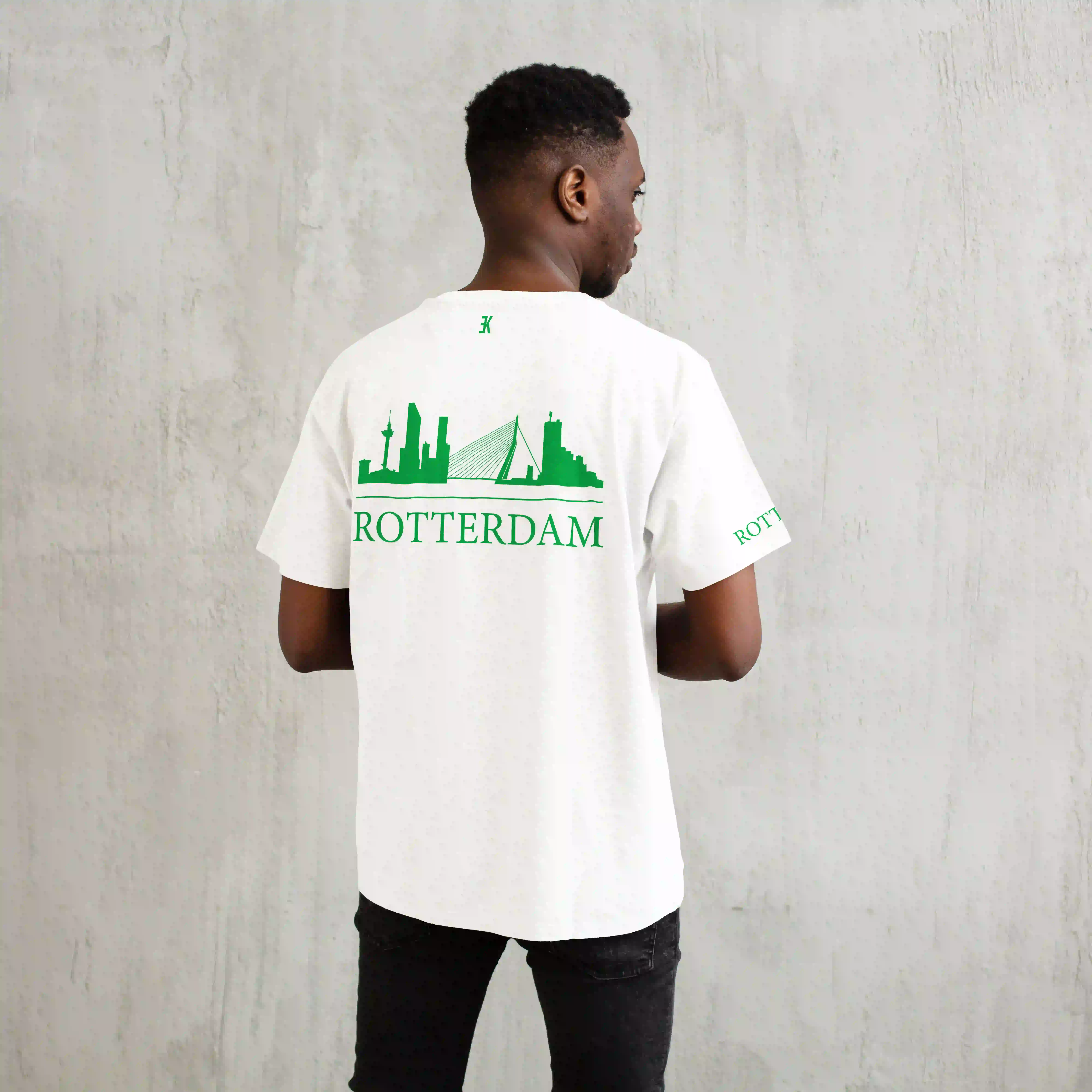 Skyline Rotterdam Shirt - Shirt wit model rotterdam groen skyline - Skyline Rotterdam Shirt O21192