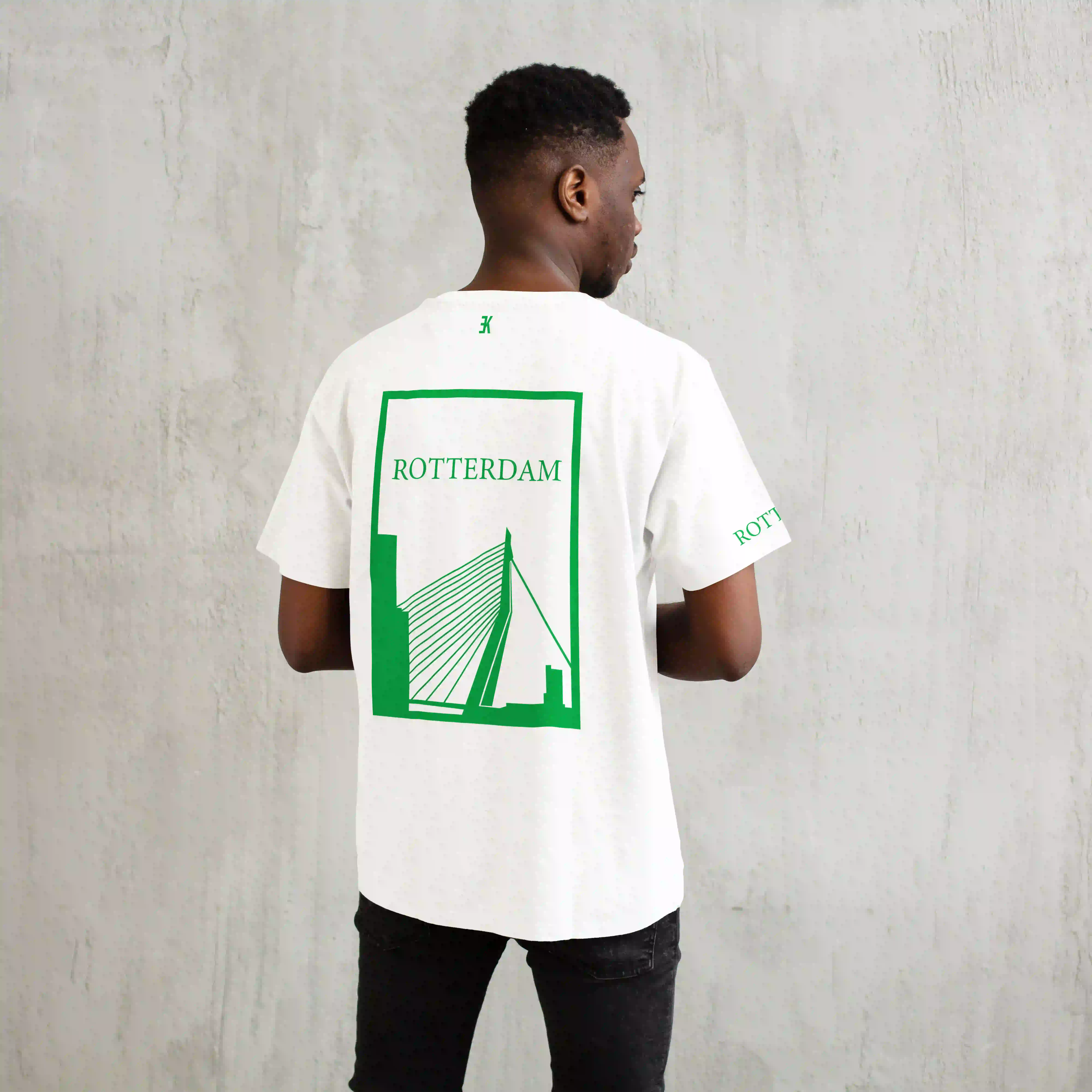 Rotterdam Shirt - Shirt wit model rotterdam groen vlak 2 - Rotterdam Shirt O21021