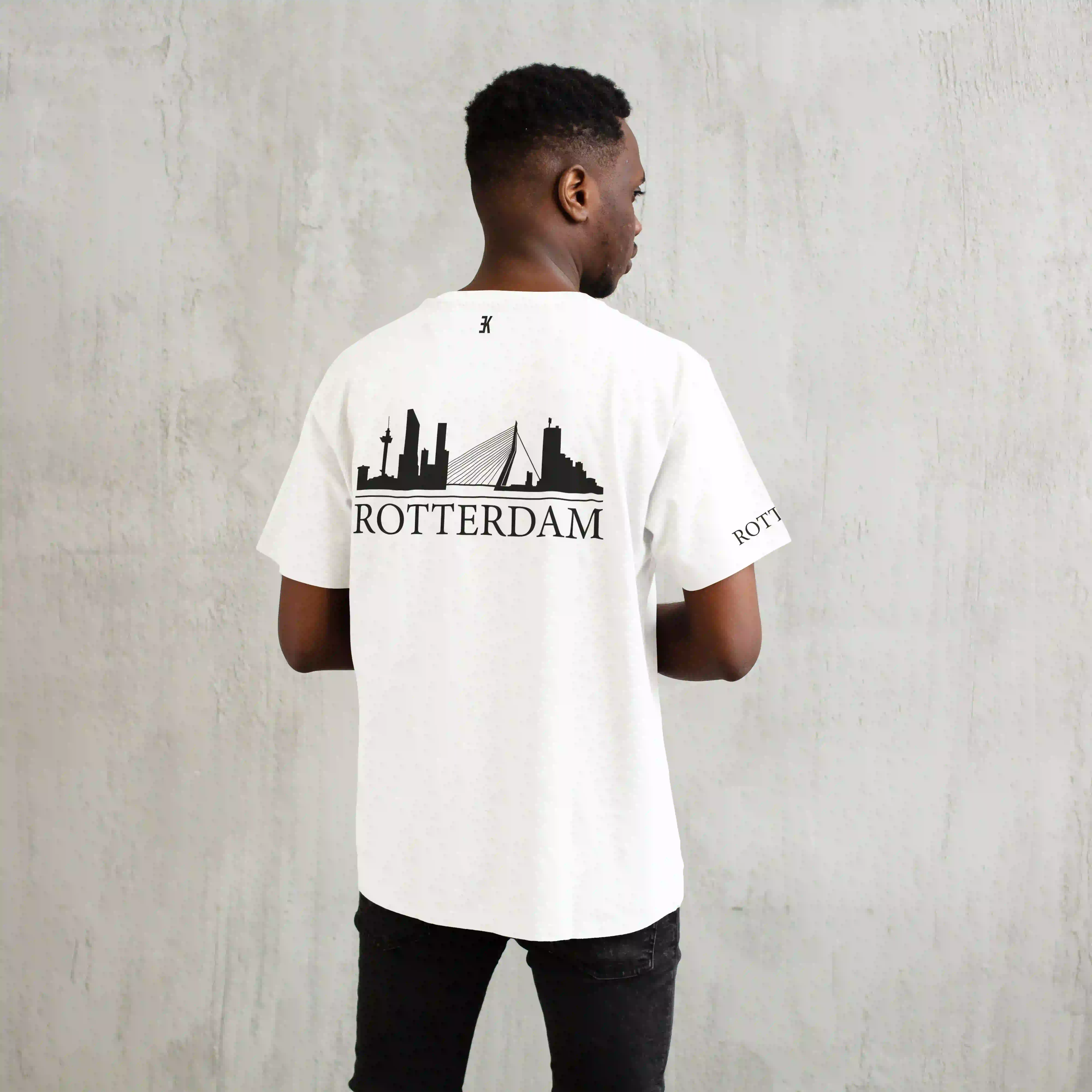 Skyline Rotterdam Shirt - Shirt wit model rotterdam zwart skyline 1 - Skyline Rotterdam Shirt O14466