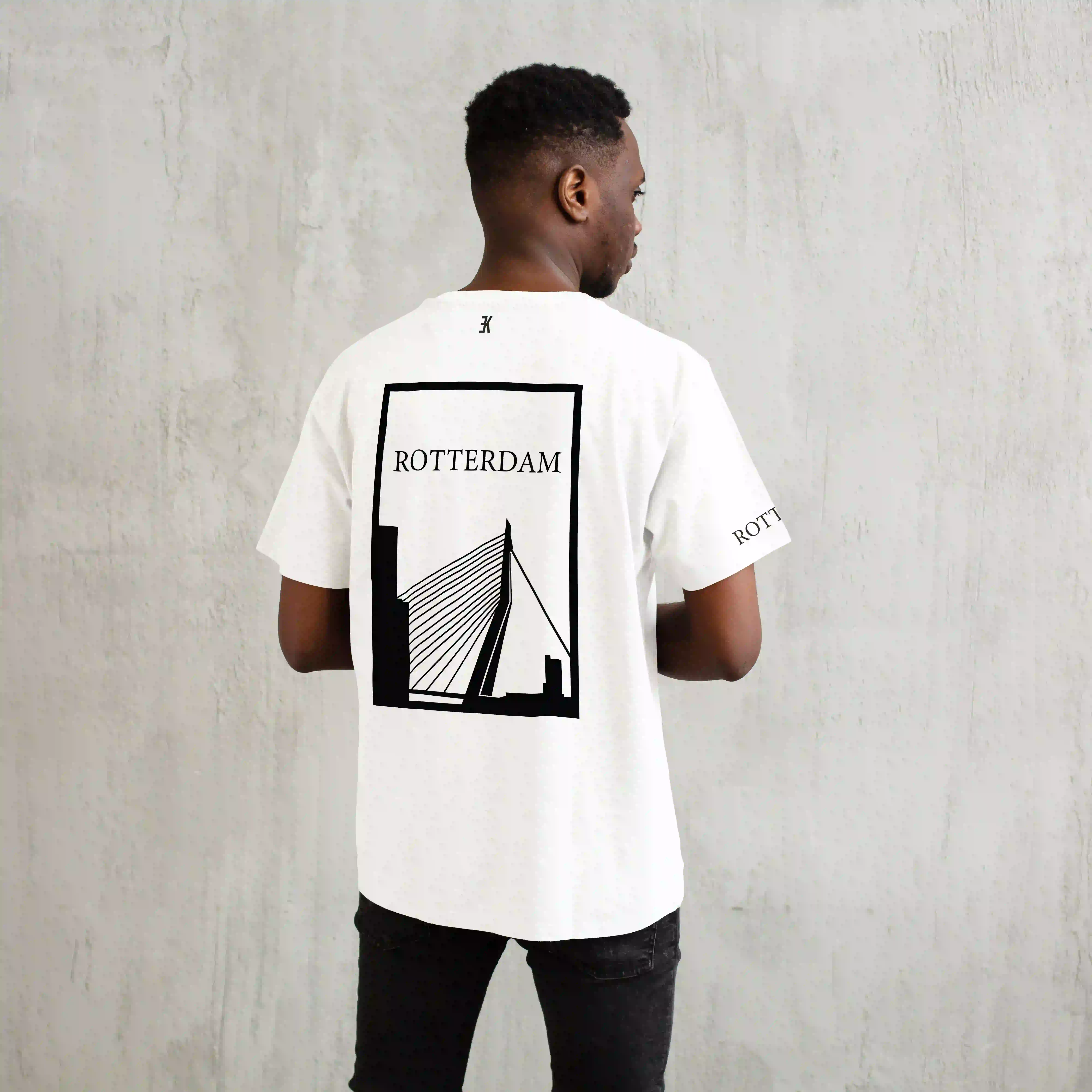 Rotterdam Shirt - Shirt wit model rotterdam zwart vlak - Rotterdam Shirt O21479