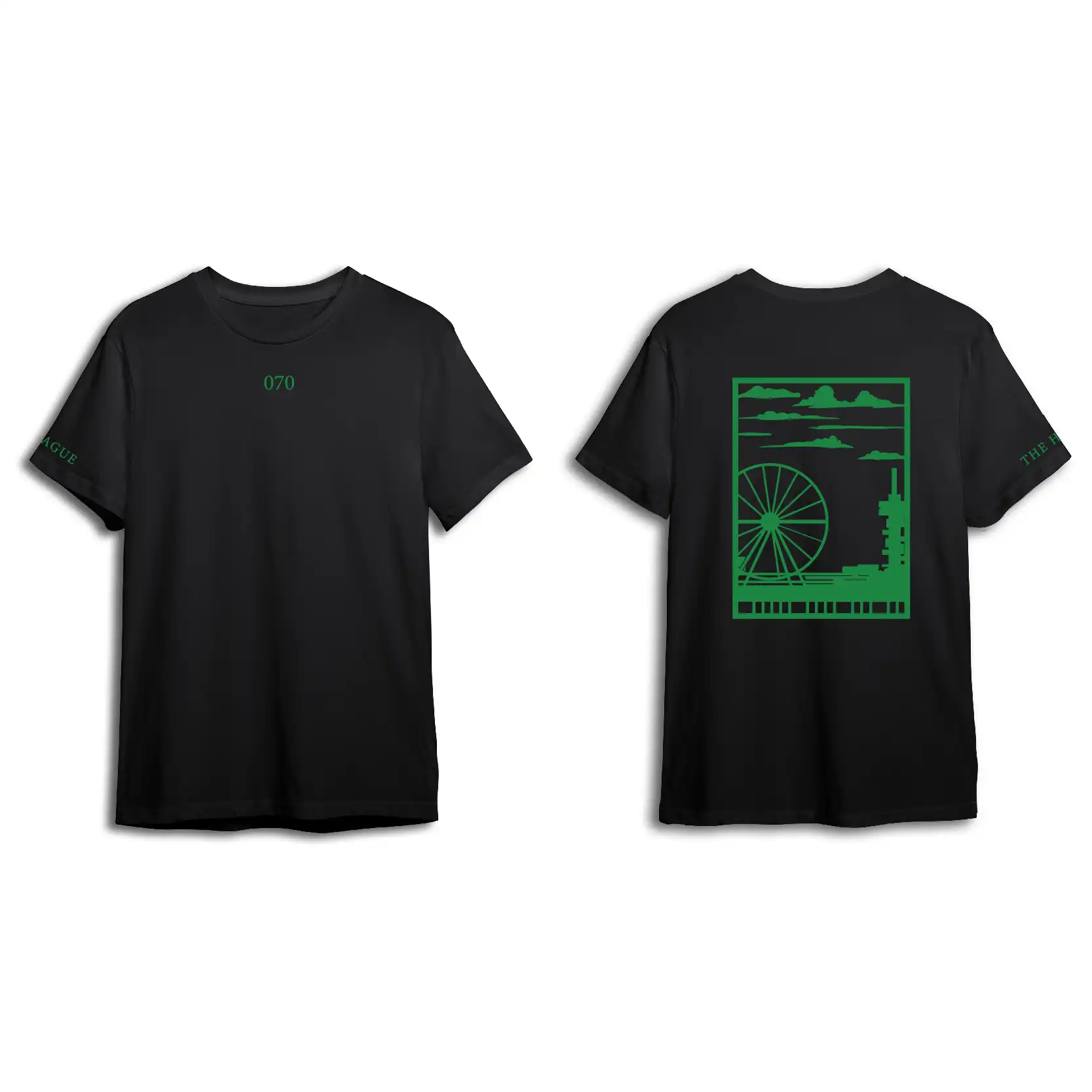 Den Haag Shirt - Shirt zwart denhaag opdruk groen vak 2 - EK8210