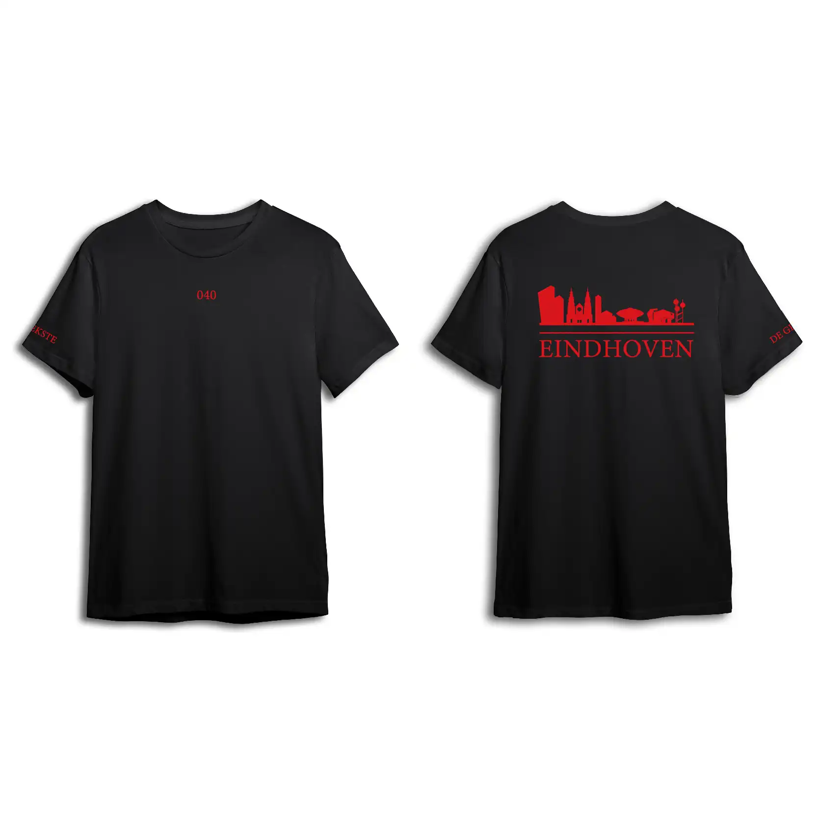 Skyline Eindhoven Shirt - Shirt zwart eindhoven opdruk rood skyline 1 - EK8218