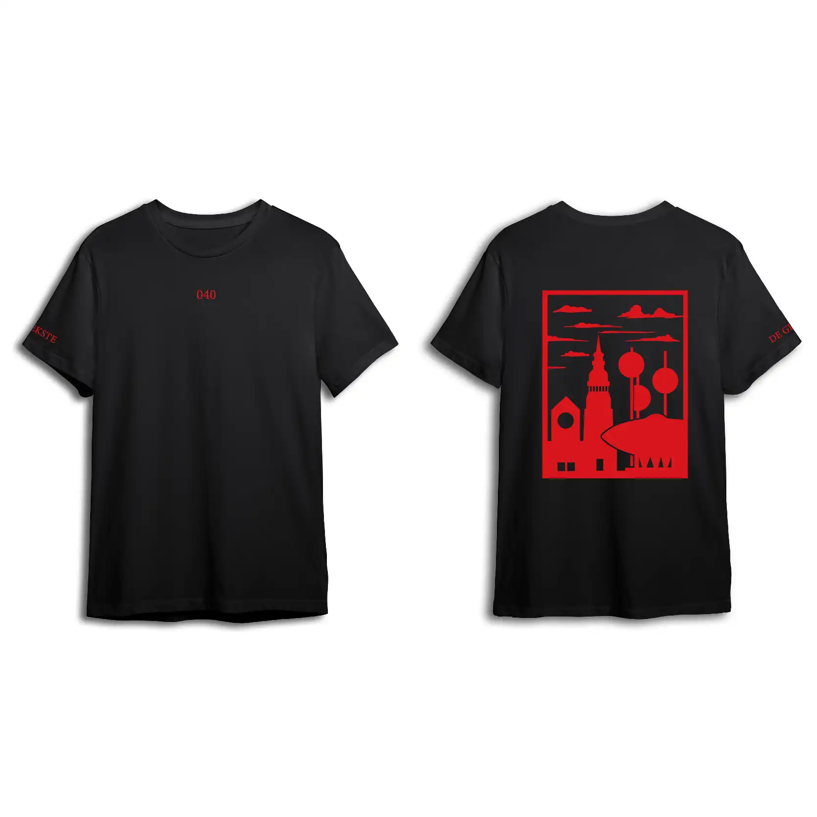 Eindhoven Shirt - Shirt zwart eindhoven opdruk rood vlak 2 - EK8221