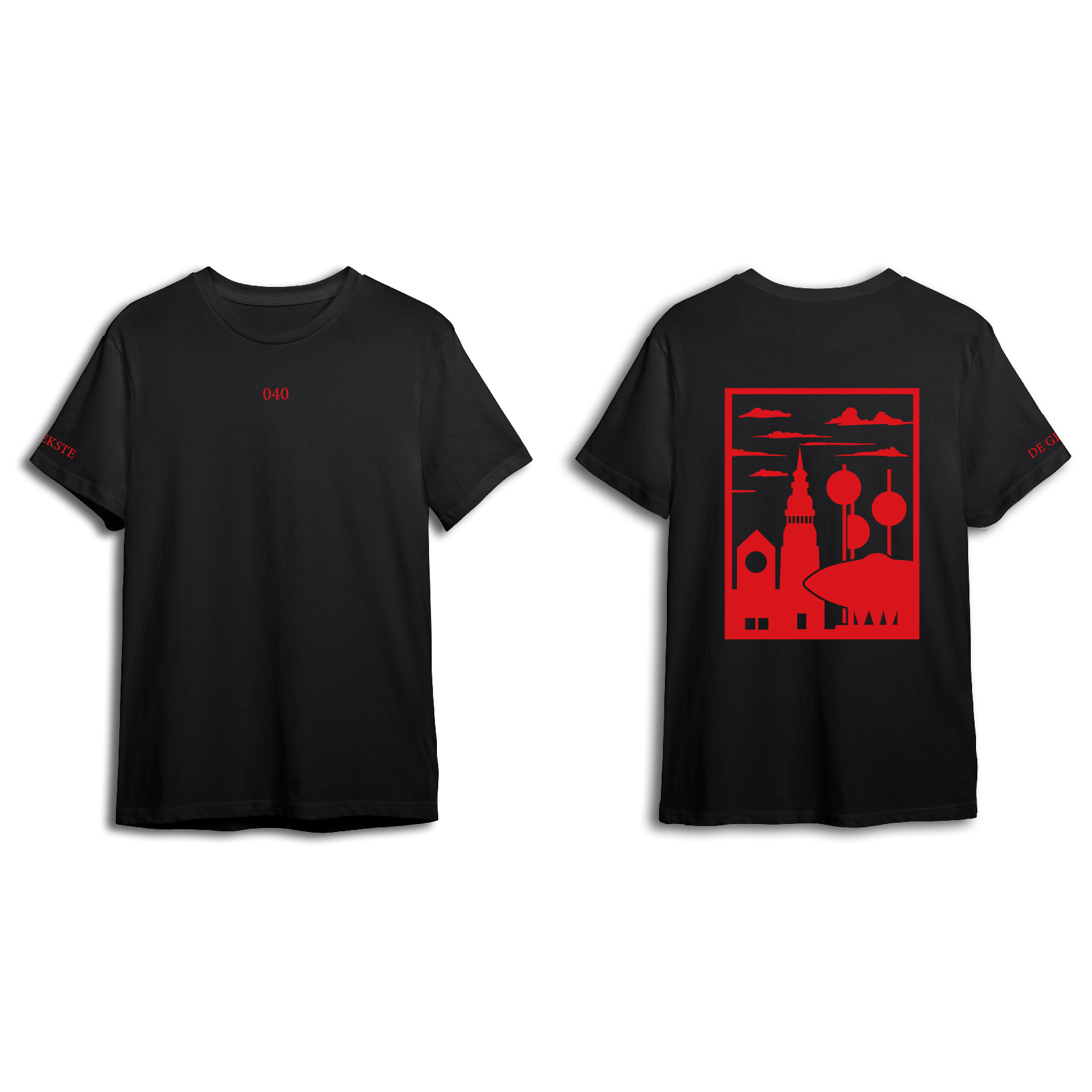 Eindhoven Shirt - Shirt zwart eindhoven opdruk rood vlak - EK8213