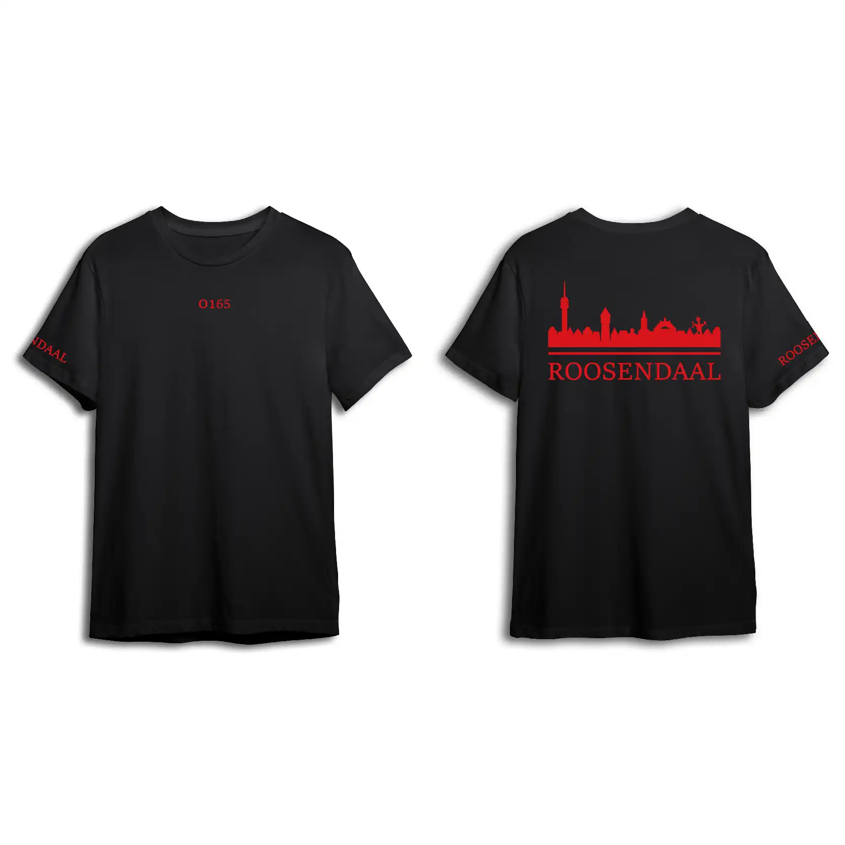 Skyline Roosendaal Shirt - Shirt zwart roosendaal opdruk rood skyline 3 - Skyline Roosendaal O15033