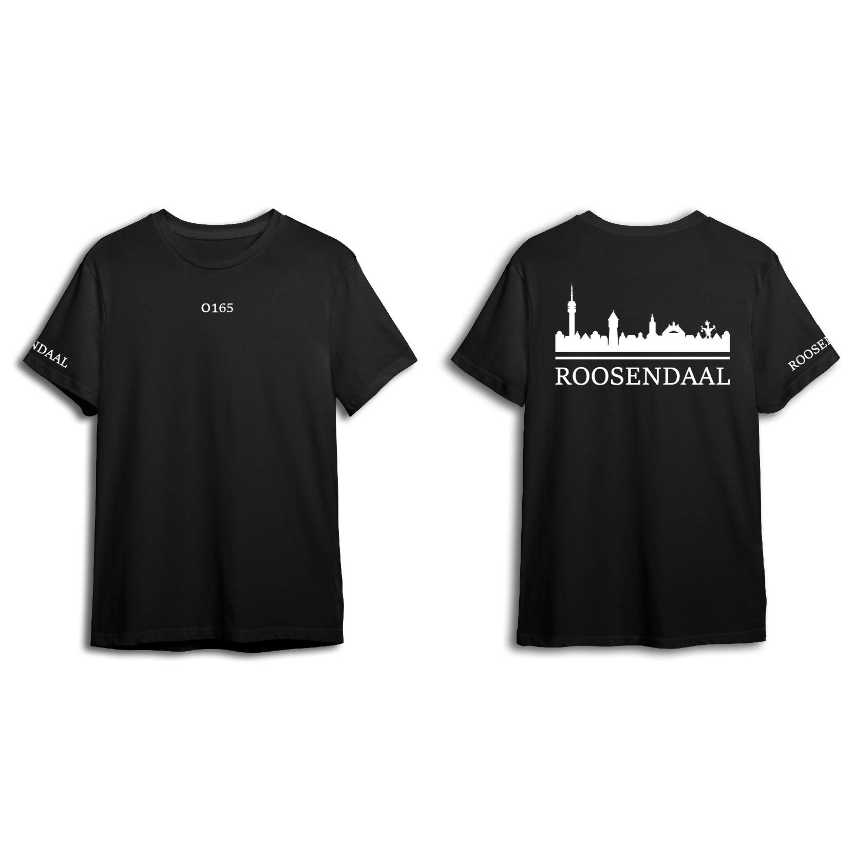 Skyline Roosendaal Shirt - Shirt zwart roosendaal opdruk wit skyline 3 - Skyline Roosendaal O20033