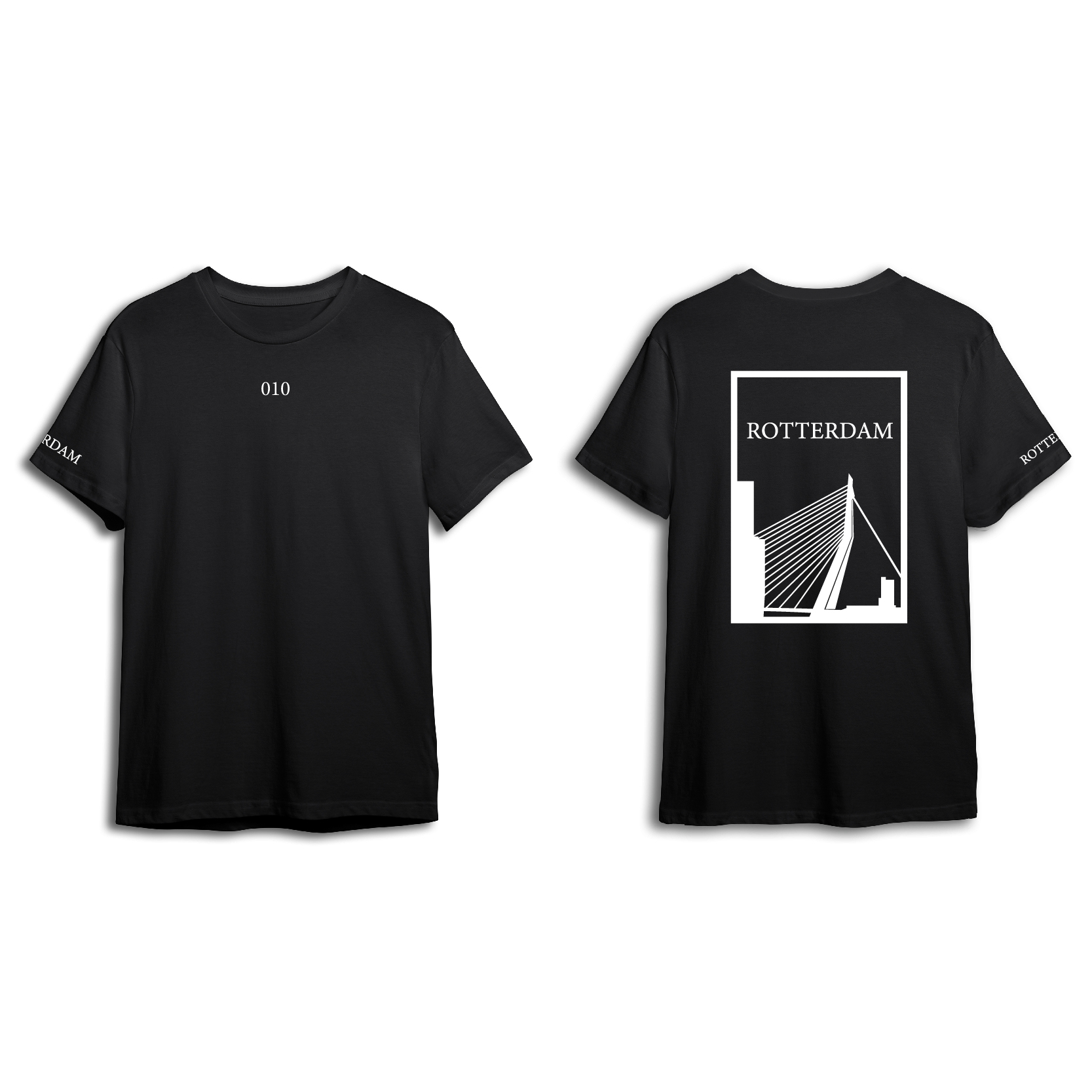 Rotterdam Shirt - Shirt zwart rotterdam opdruk wit vlak 1 - Rotterdam Shirt O24658