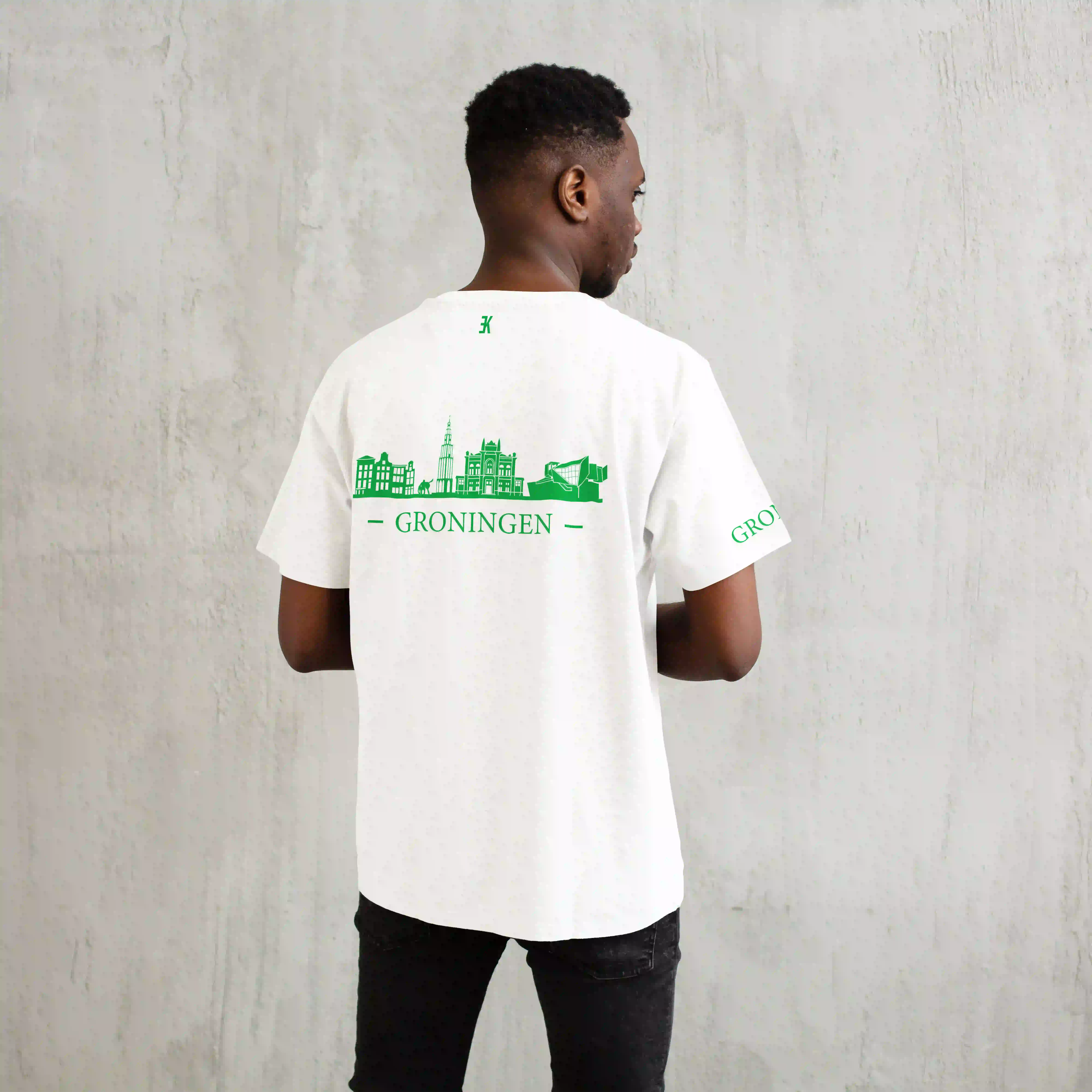 Groningen Skyline T-shirt - T shirt groningen skyline groen - Skyline Groningen O13777
