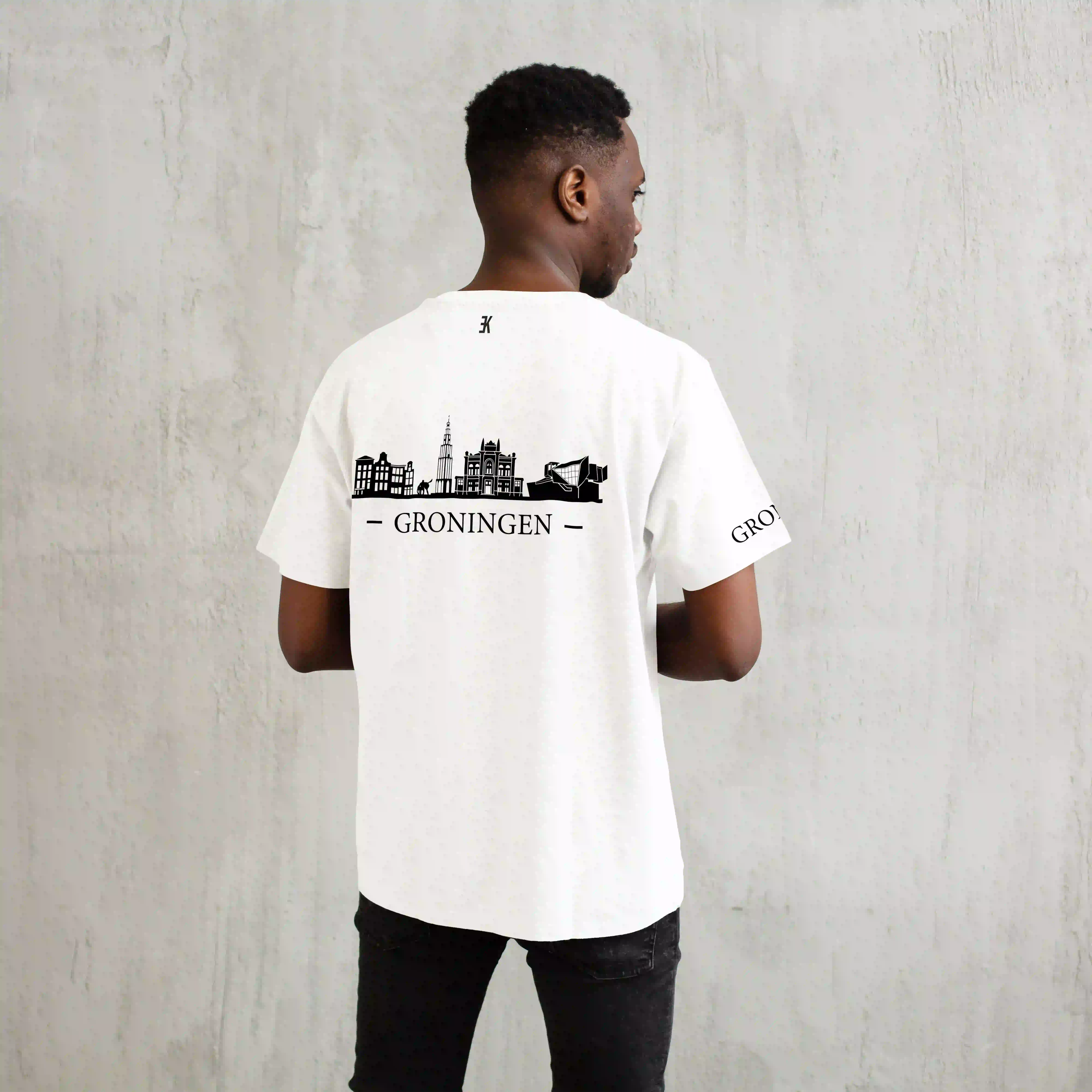 Groningen Skyline T-shirt - T shirt groningen skyline zwart 3 - Groningen Skyline T-shirt O17454