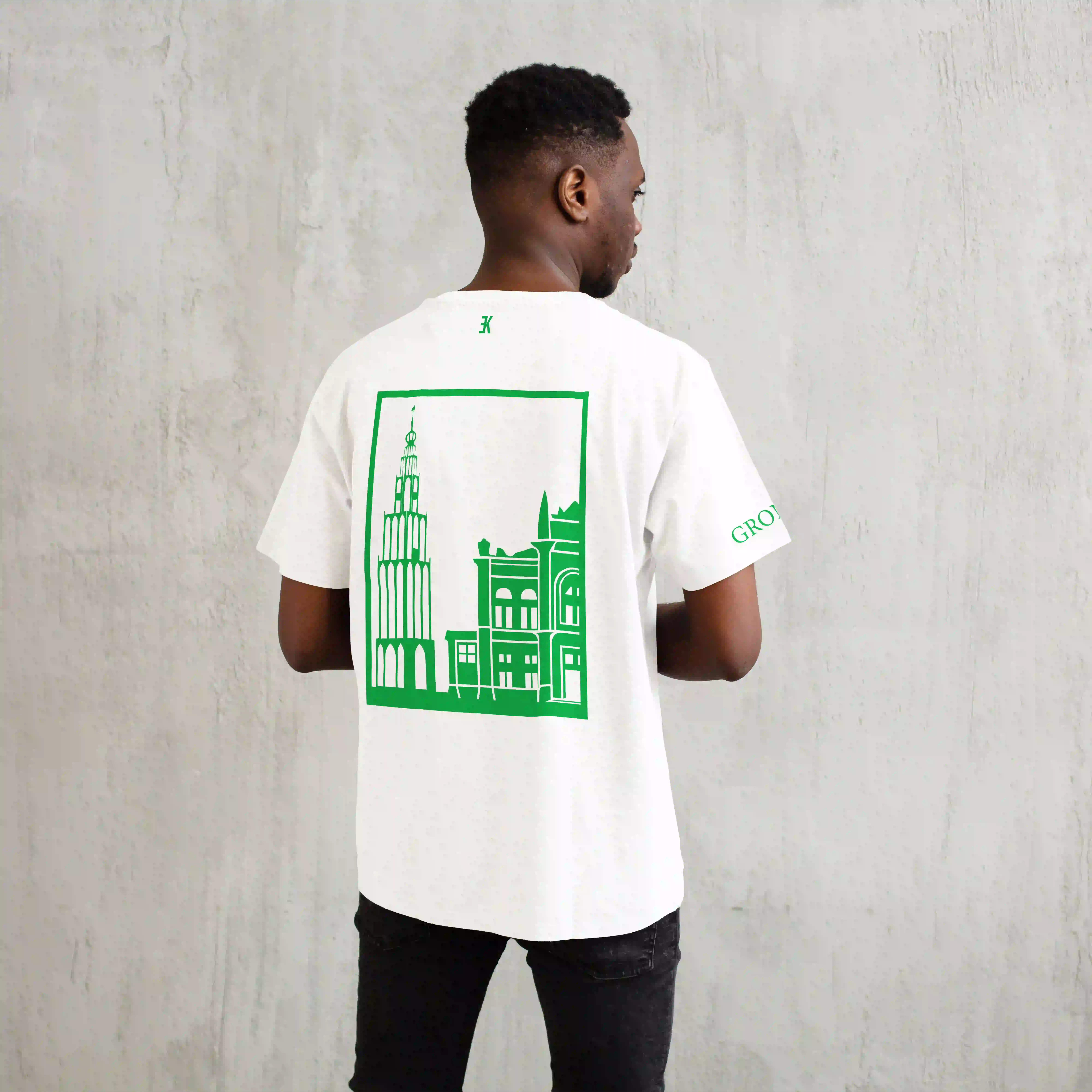 Groningen T-shirt - T shirt groningen vlak groen - Groningen Shirt O14263