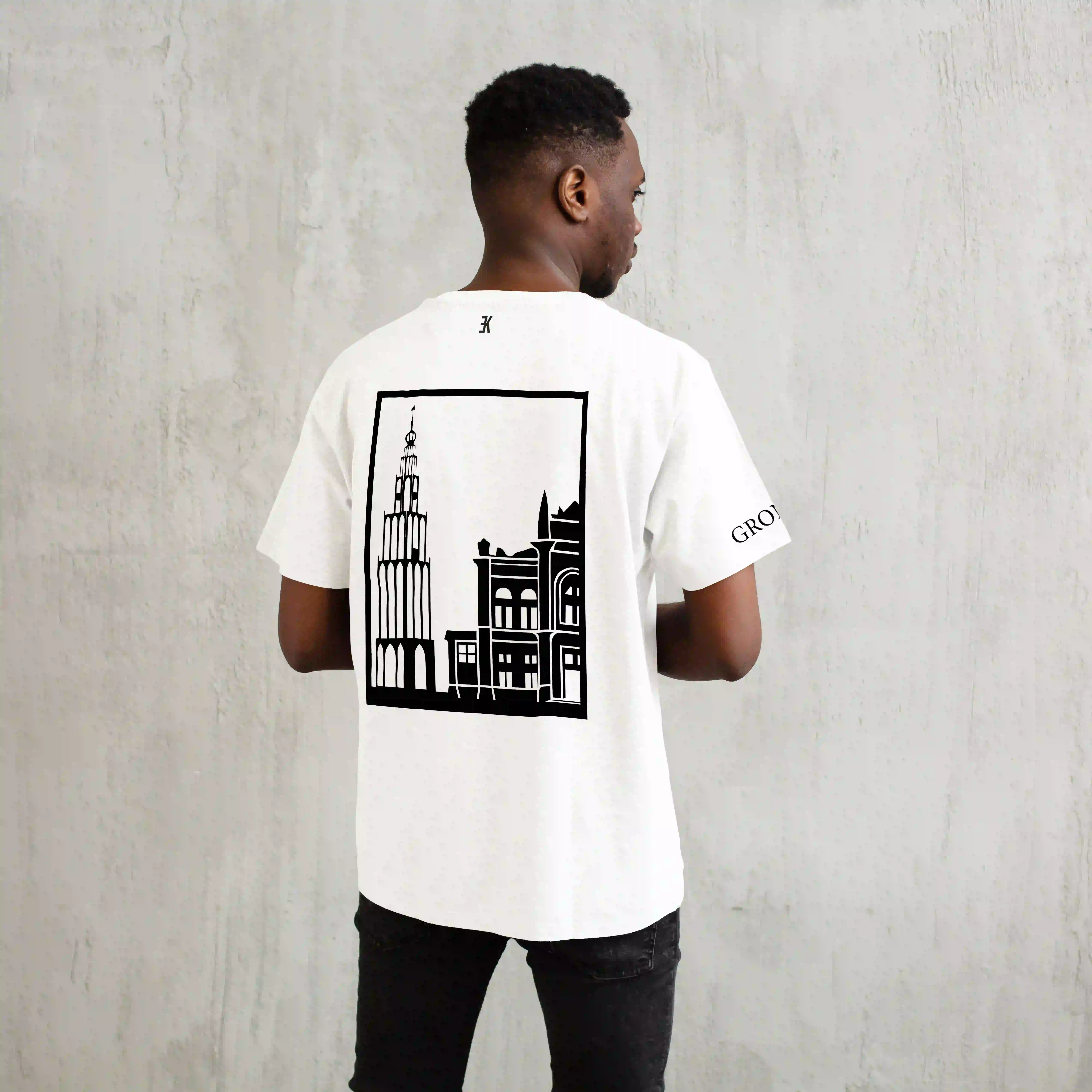 Groningen T-shirt - T shirt groningen vlak zwart 2 - Groningen Shirt O17189
