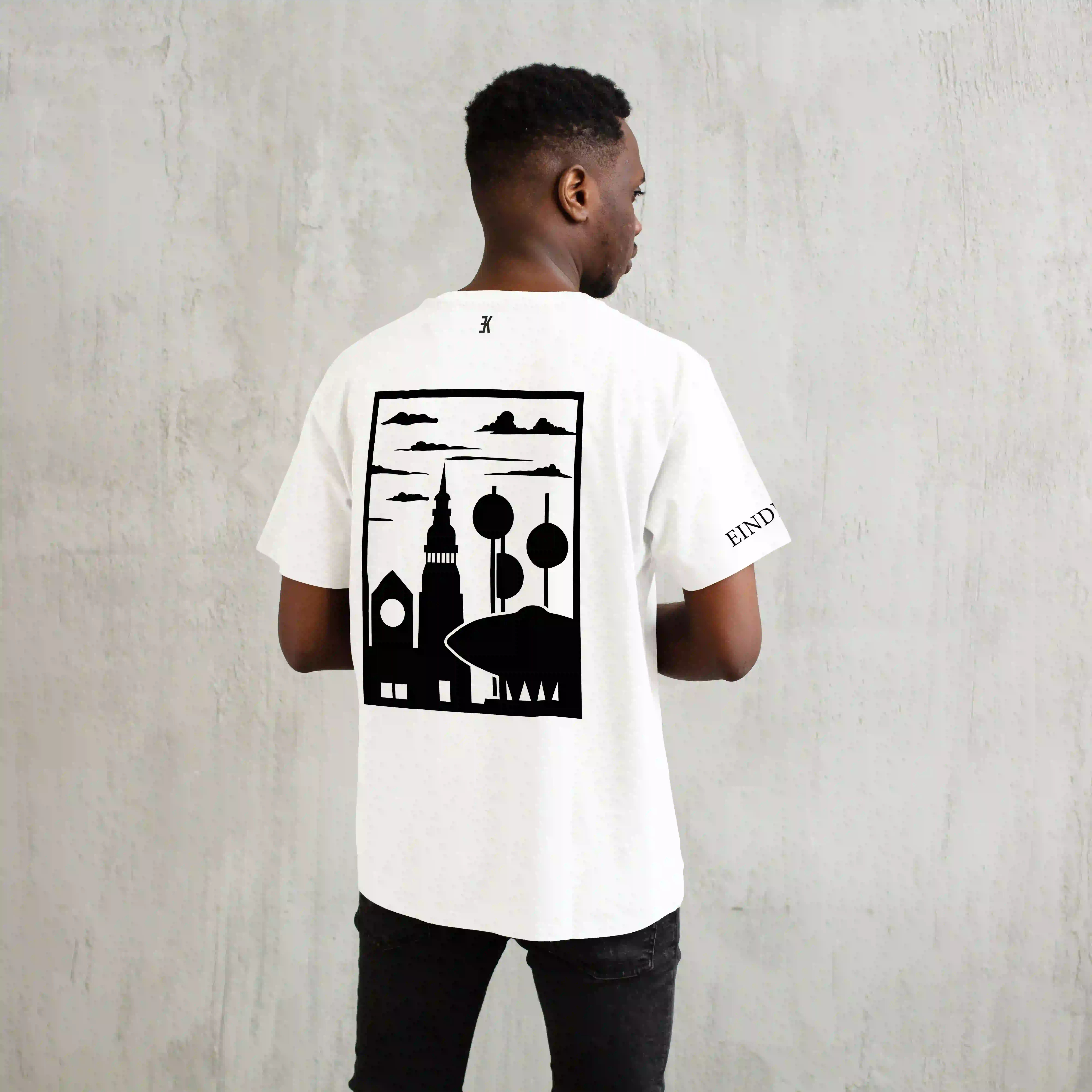 Eindhoven Shirt - T shirt wit eindhoven vlak zwart - EK8213