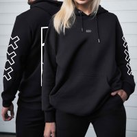 Amsterdam Hoodie - Ams hoodie zwart vlak wit unisex - EK8188