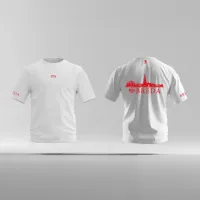 Skyline Breda Shirt - Ek breda shirt wit skyline rood - EK8195