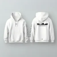 Groningen Skyline Hoodie - Groningen hoodie wit skyline - Groningen Skyline Hoodie O13201