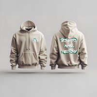 BORN TO MAKE HISTORY - Hoodie - Hoodie beige mockup btmh 2 - BORN TO MAKE HISTORY Hoodie (3)
