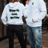 BORN TO MAKE HISTORY - Hoodie - Hoodie wit model btmh - BORN TO MAKE HISTORY Hoodie O32326