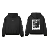 Den Haag Hoodie - Hoodie zwart denhaag vlak opdruk wit 2 - EK8212